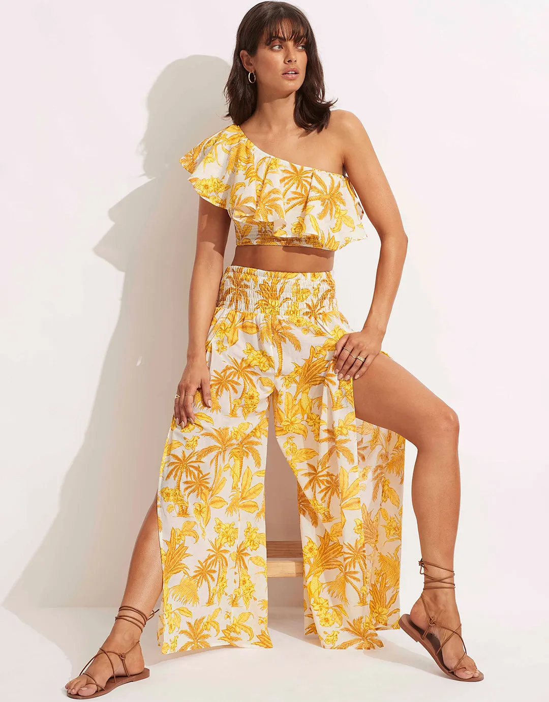 Castaway Shirring Top - Tuscan Sunset