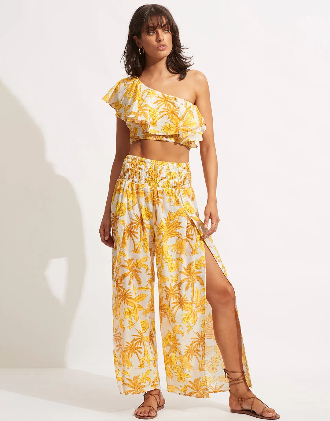 Castaway Shirring Top - Tuscan Sunset