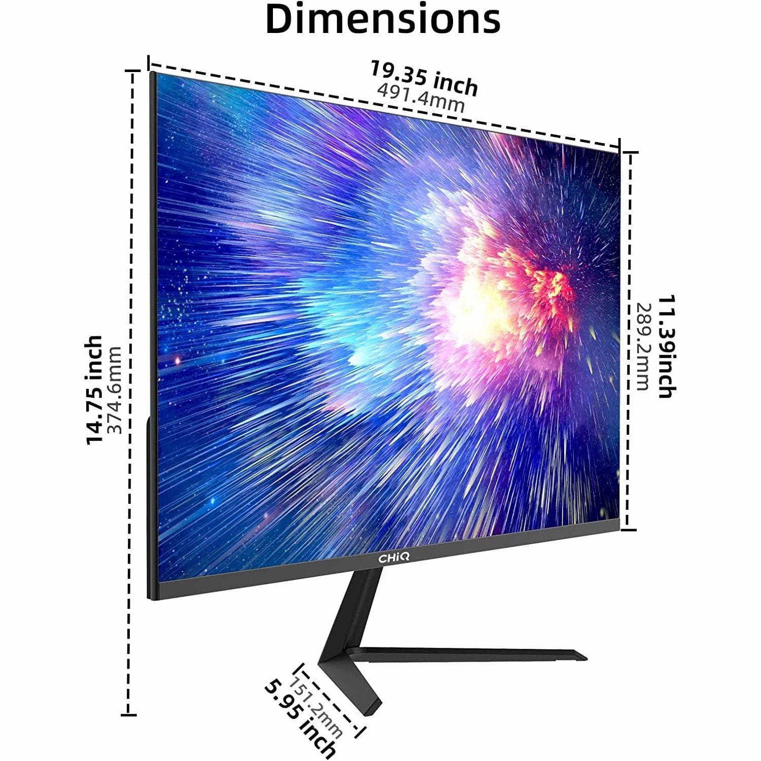 CHiQ 22P610FS 21.5 Inch Full HD (1920x1080) Monitor - HDMI/VGA/Audio Output