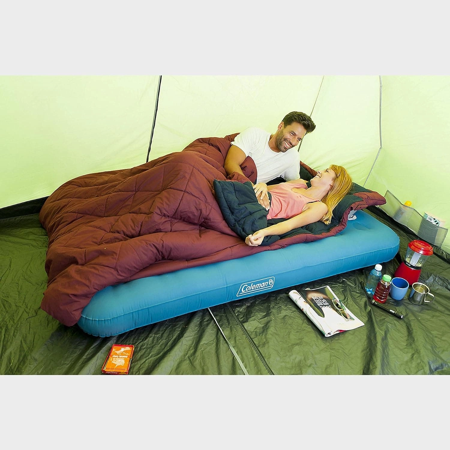 Coleman Extra Durable Airbed - Single/Double/Raised, Flocked, Heavy Duty Inflatable Air Mattress for Camping, Indoor & Outdoor Use