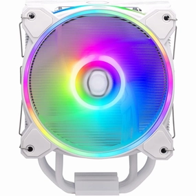 Cooler Master Hyper 212 Halo CPU Air Cooler - Pure White Aluminium Finish, 4 Continuous Direct Contact Heat Pipes with Fins, MF120 Halo2 ARGB Fan, ARGB Auto Detect, LGA1700 & AM5 Brackets - White computing devices, pc accessories, cheap computer online