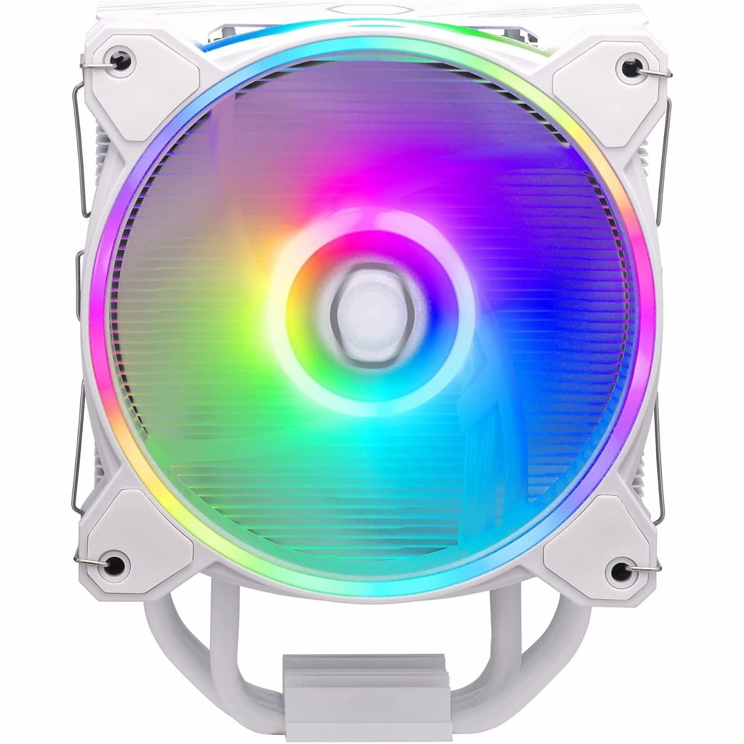 Cooler Master Hyper 212 Halo CPU Air Cooler - Pure White Aluminium Finish, 4 Continuous Direct Contact Heat Pipes with Fins, MF120 Halo2 ARGB Fan, ARGB Auto Detect, LGA1700 & AM5 Brackets - White computing devices, pc accessories, cheap computer online