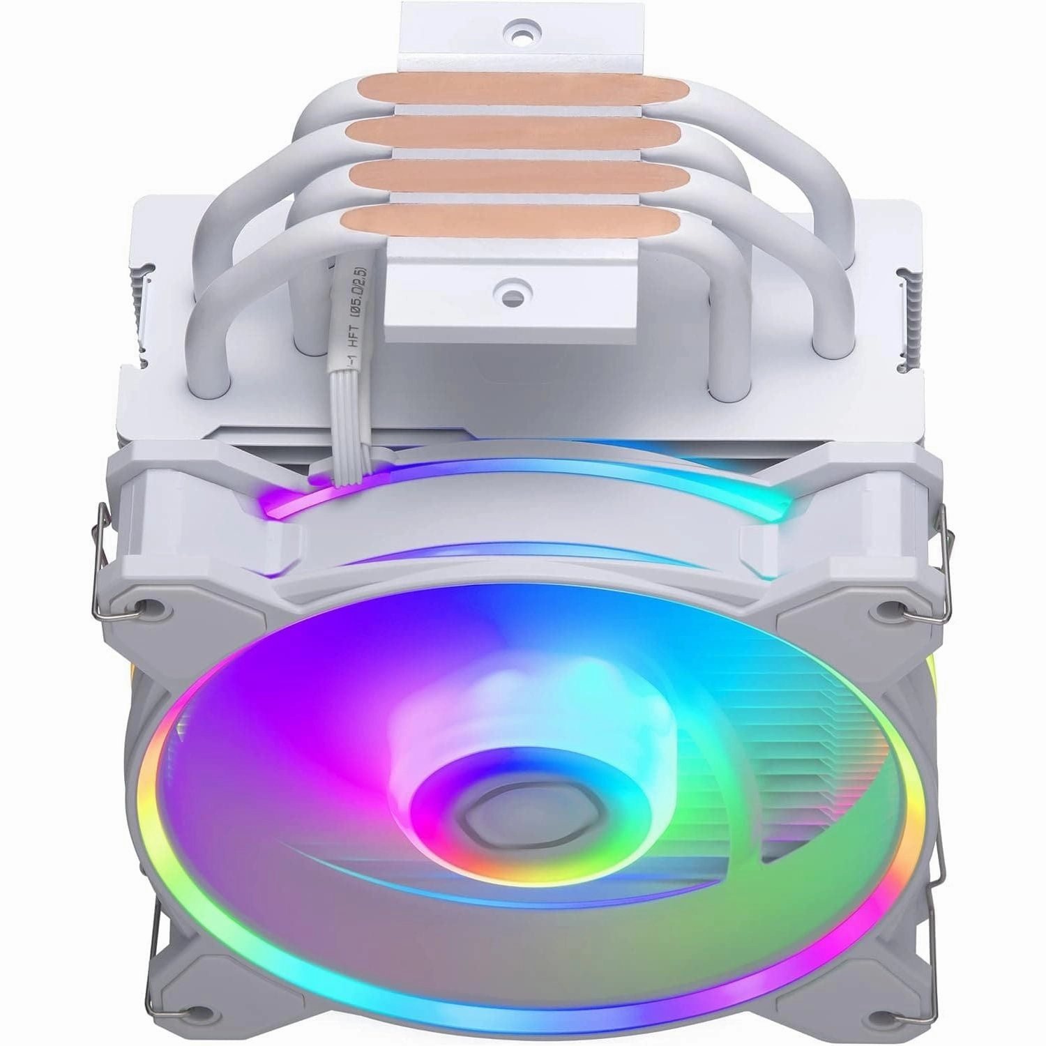 Cooler Master Hyper 212 Halo CPU Air Cooler - Pure White Aluminium Finish, 4 Continuous Direct Contact Heat Pipes with Fins, MF120 Halo2 ARGB Fan, ARGB Auto Detect, LGA1700 & AM5 Brackets - White