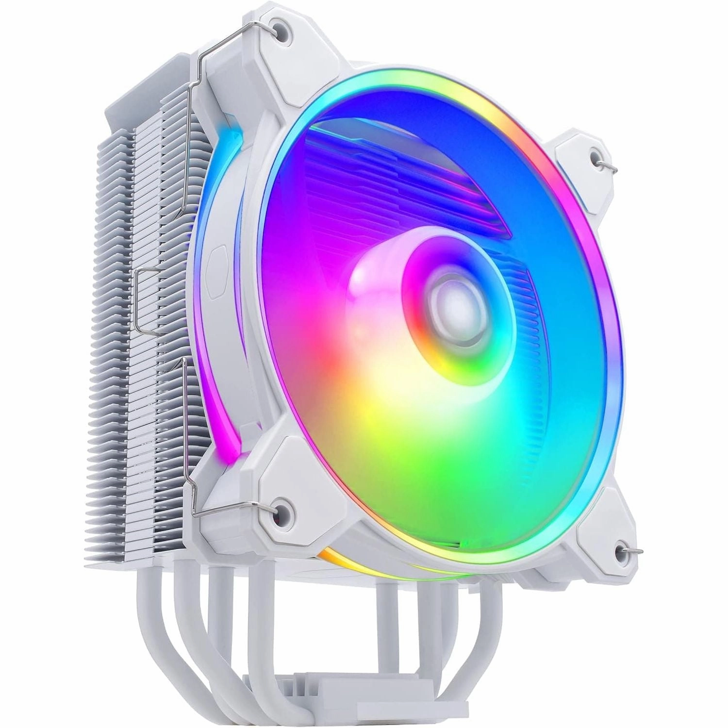 Cooler Master Hyper 212 Halo CPU Air Cooler - Pure White Aluminium Finish, 4 Continuous Direct Contact Heat Pipes with Fins, MF120 Halo2 ARGB Fan, ARGB Auto Detect, LGA1700 & AM5 Brackets - White