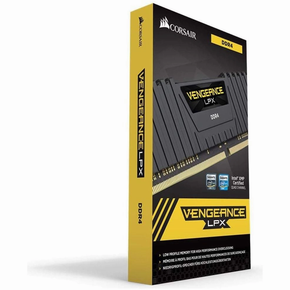 Corsair CMK16GX4M1A2666C16 Vengeance LPX 16 GB (1 x 16 GB) DDR4 2666 MHz C16 XMP 2.0 High Performance Desktop Memory, Black