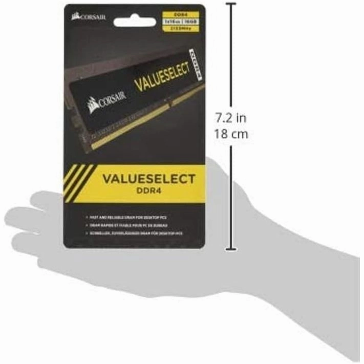 Corsair CMV16GX4M1A2133C15 Value Select 16 GB (1 x 16 GB) DDR4 2133 MHz CL15 Mainstream Desktop Memory Module - Black