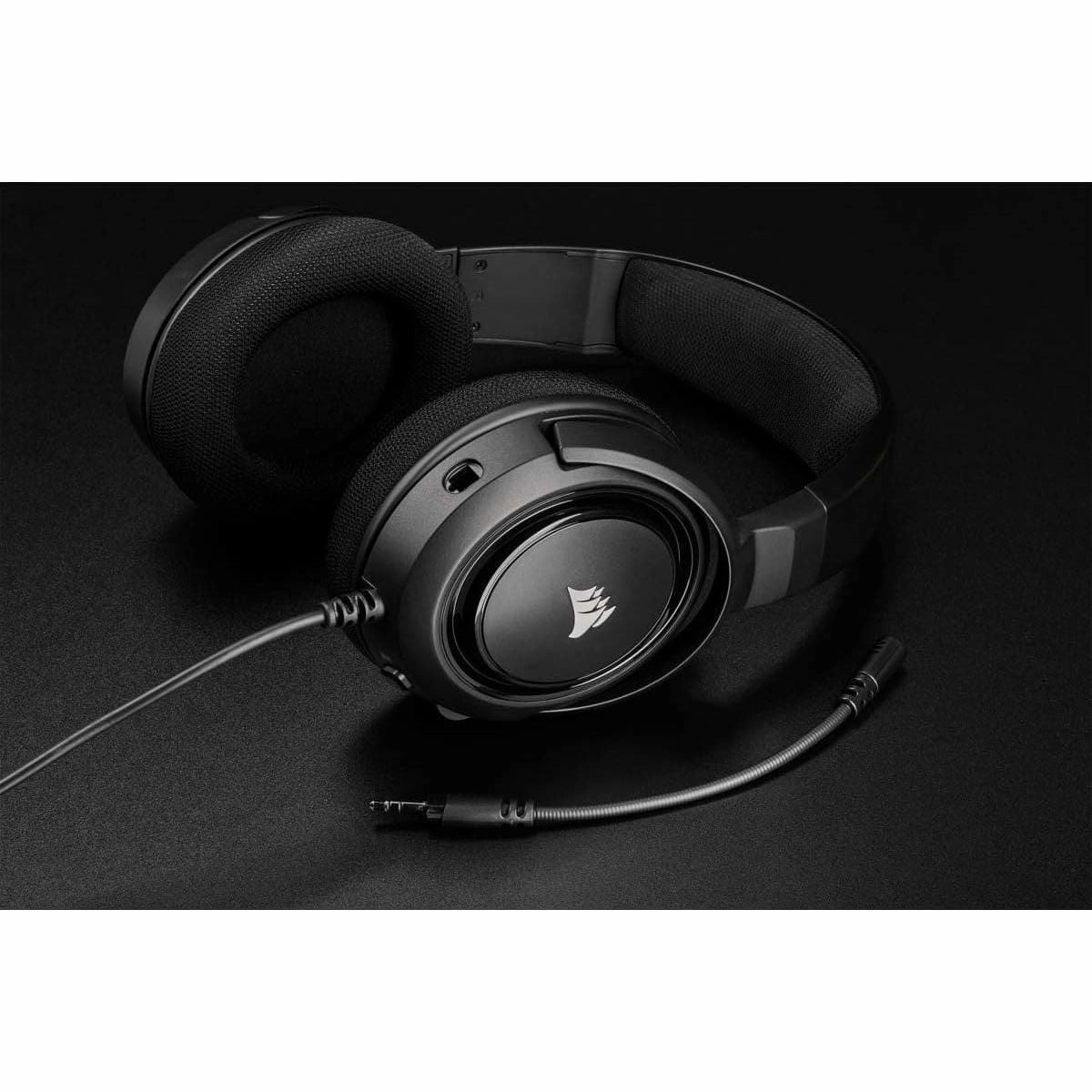 CORSAIR HS35 Stereo Lightweight Multiplatform Wired Gaming Headset  Detachable Uni-Directional Microphone  Neodymium Drivers  PC, PS5, PS4, Xbox, Nintendo Switch, Mobile  Carbon