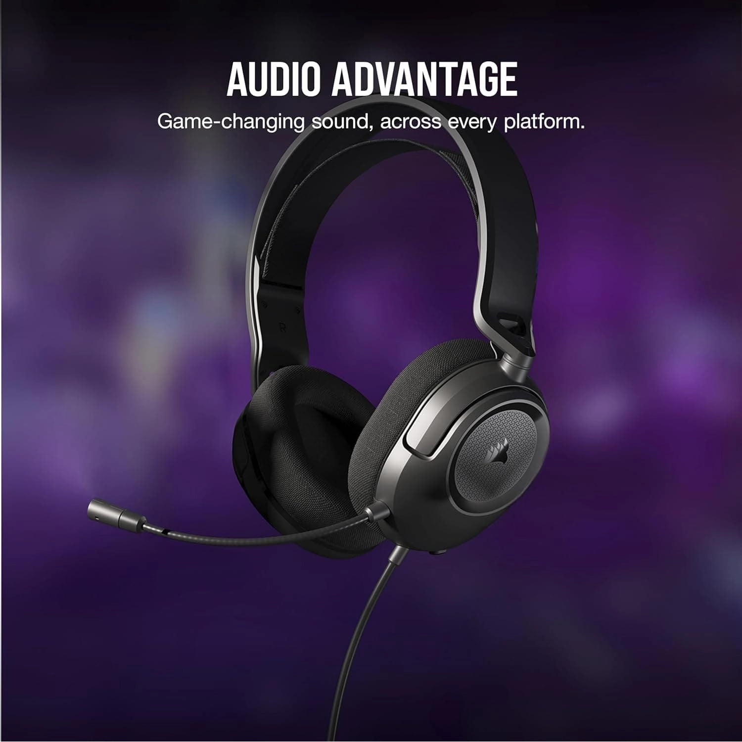 Corsair HS35 v2 Multiplatform Wired Gaming Headset  Flexible Omni-Directional Microphone  Universal 3.5mm Connection  PC, Mac, PS5, PS4, Xbox, Nintendo Switch, Mobile  Carbon