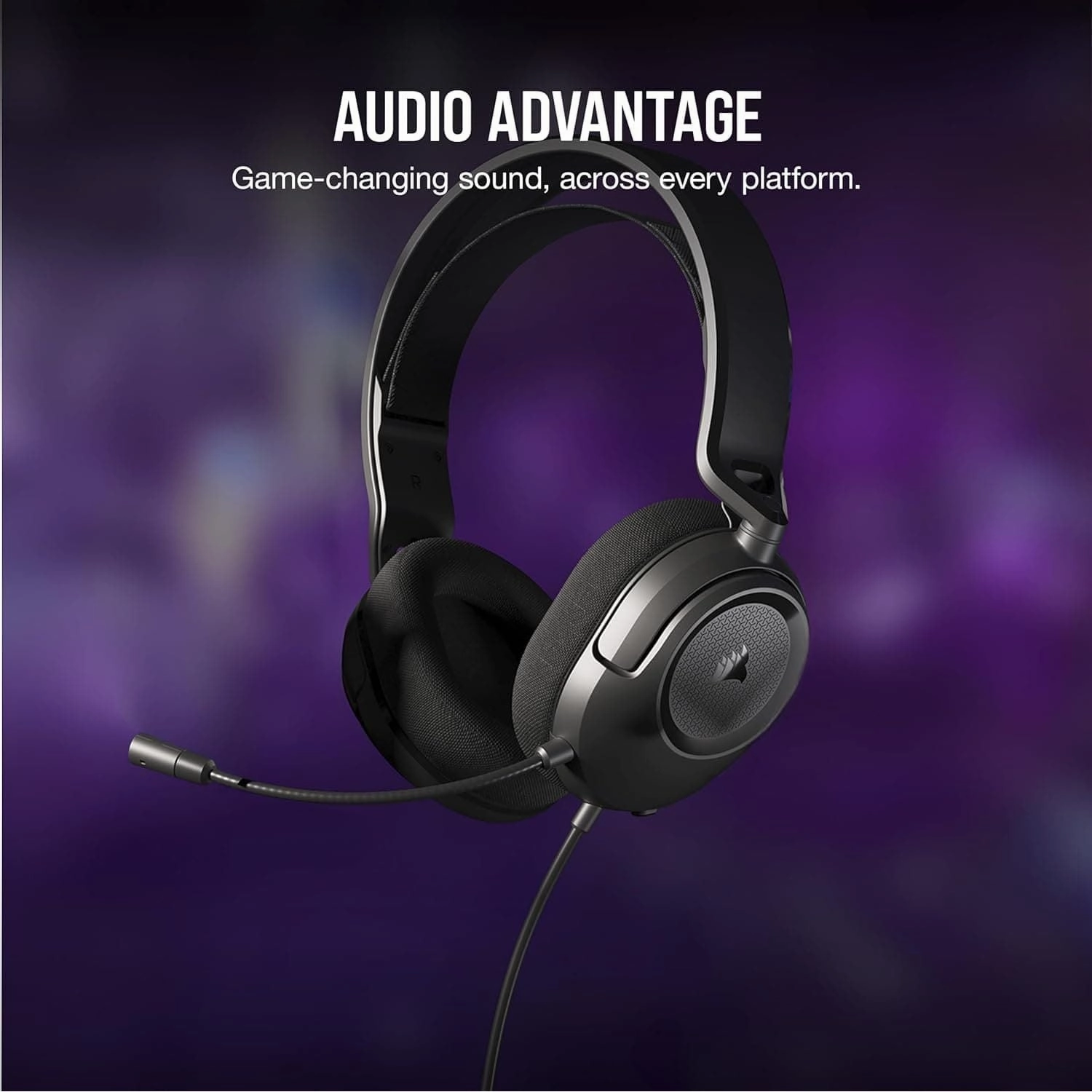 Corsair HS35 v2 Multiplatform Wired Gaming Headset  Flexible Omni-Directional Microphone  Universal 3.5mm Connection  PC, Mac, PS5, PS4, Xbox, Nintendo Switch, Mobile  Carbon
