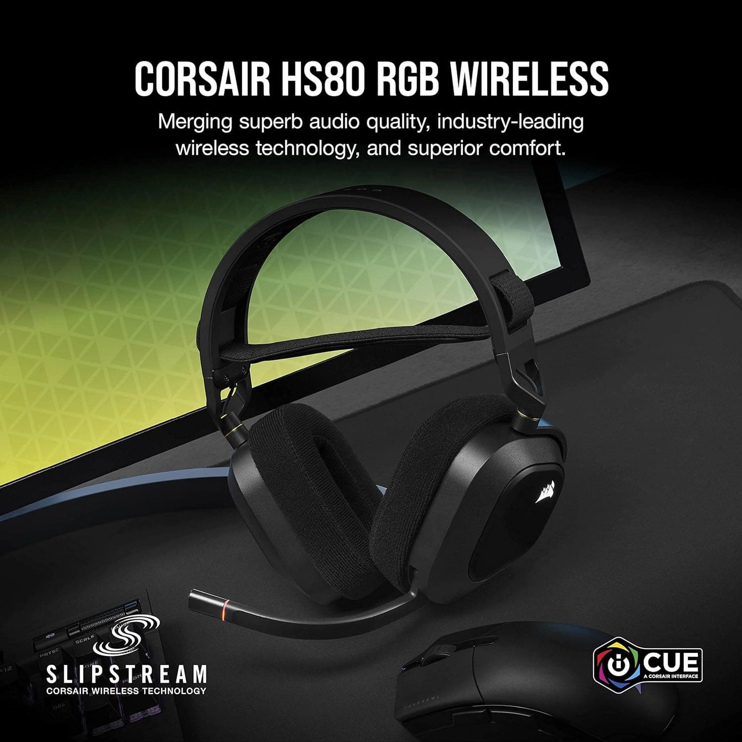 CORSAIR HS80 RGB Wireless Gaming Headset - Black