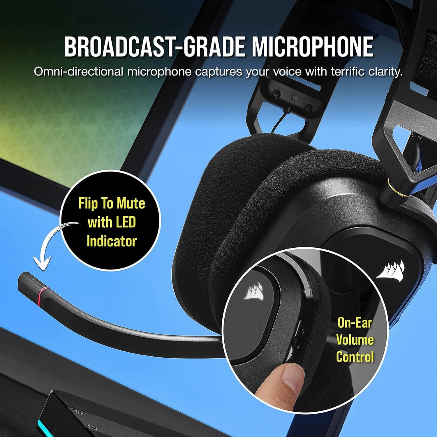 CORSAIR HS80 RGB Wireless Gaming Headset - Black