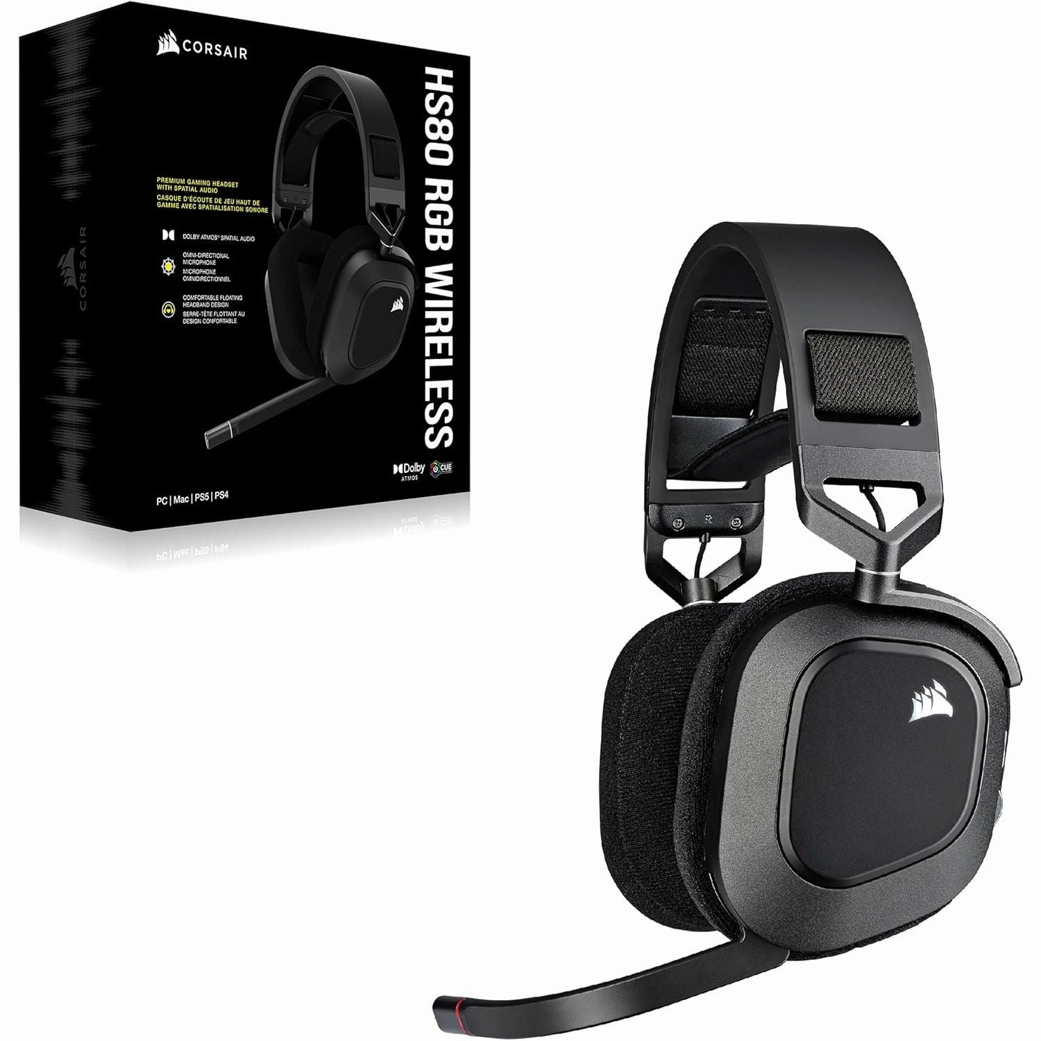 CORSAIR HS80 RGB Wireless Gaming Headset - Black