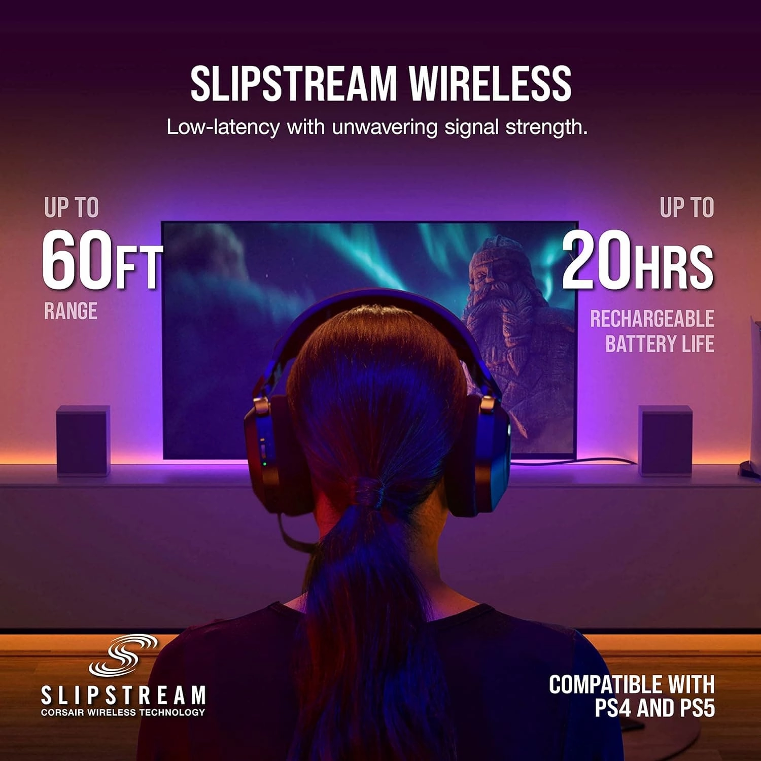 CORSAIR HS80 RGB Wireless Gaming Headset - Black