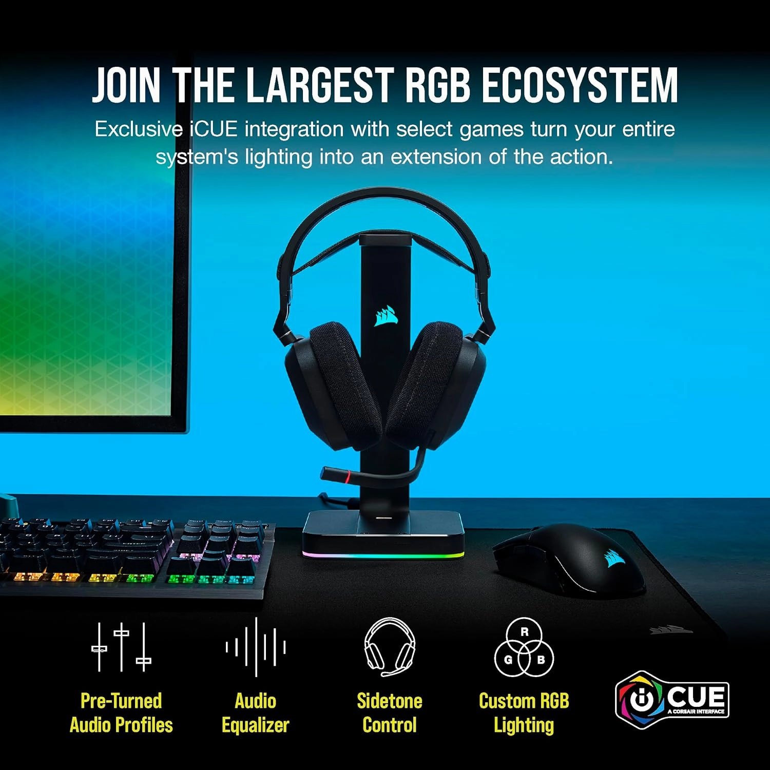 CORSAIR HS80 RGB Wireless Gaming Headset - Black