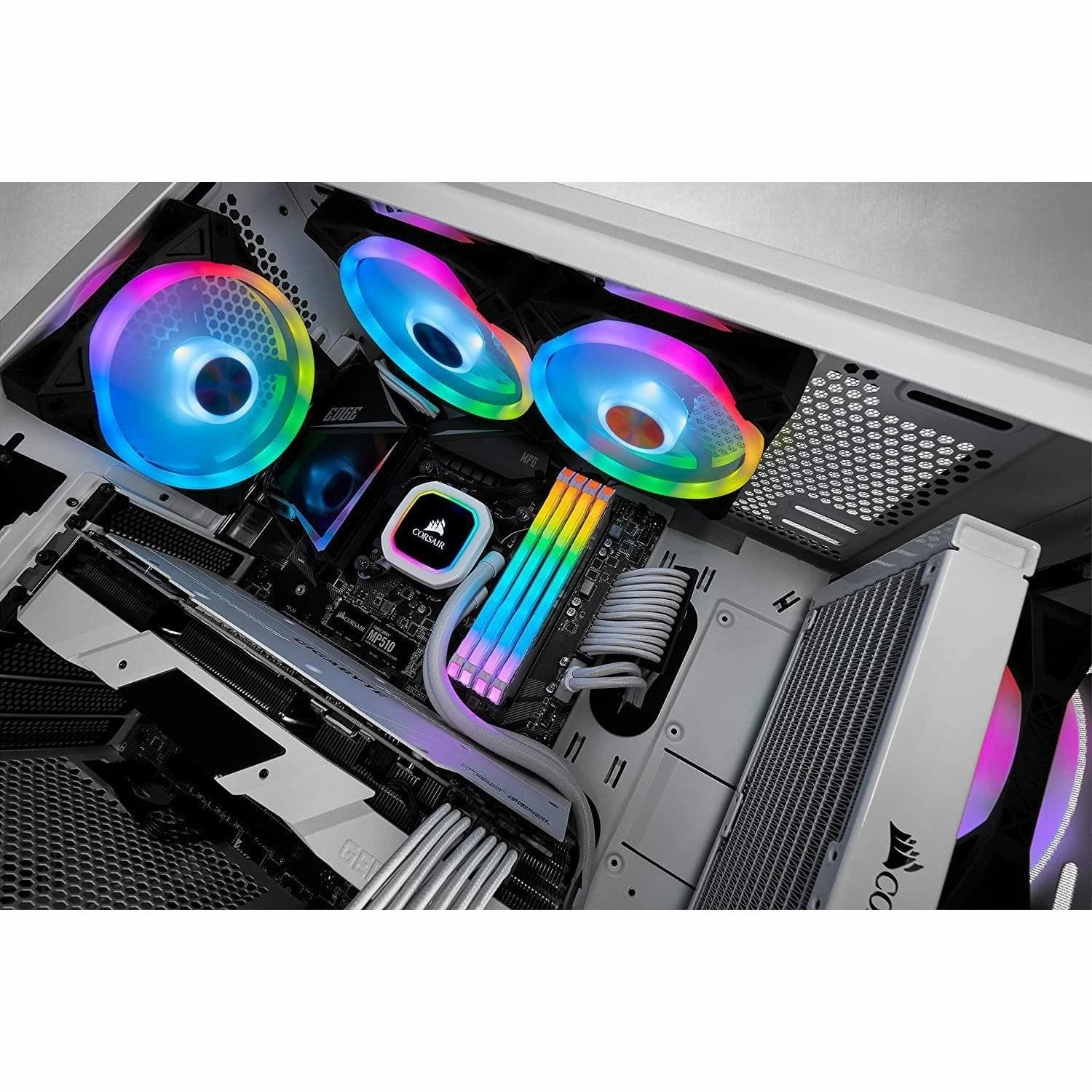 Corsair iCUE QL120 RGB, 120 mm RGB LED PWM Fans (102 Individually Addressable RGB LEDs, Speeds Up to 1,500 RPM, Low-Noise) Triple Pack with iCUE Lighting Node CORE Included - Black