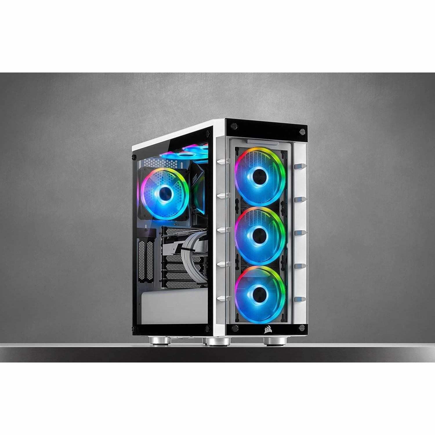 Corsair iCUE QL120 RGB, 120 mm RGB LED PWM Fans (102 Individually Addressable RGB LEDs, Speeds Up to 1,500 RPM, Low-Noise) Triple Pack with iCUE Lighting Node CORE Included - Black