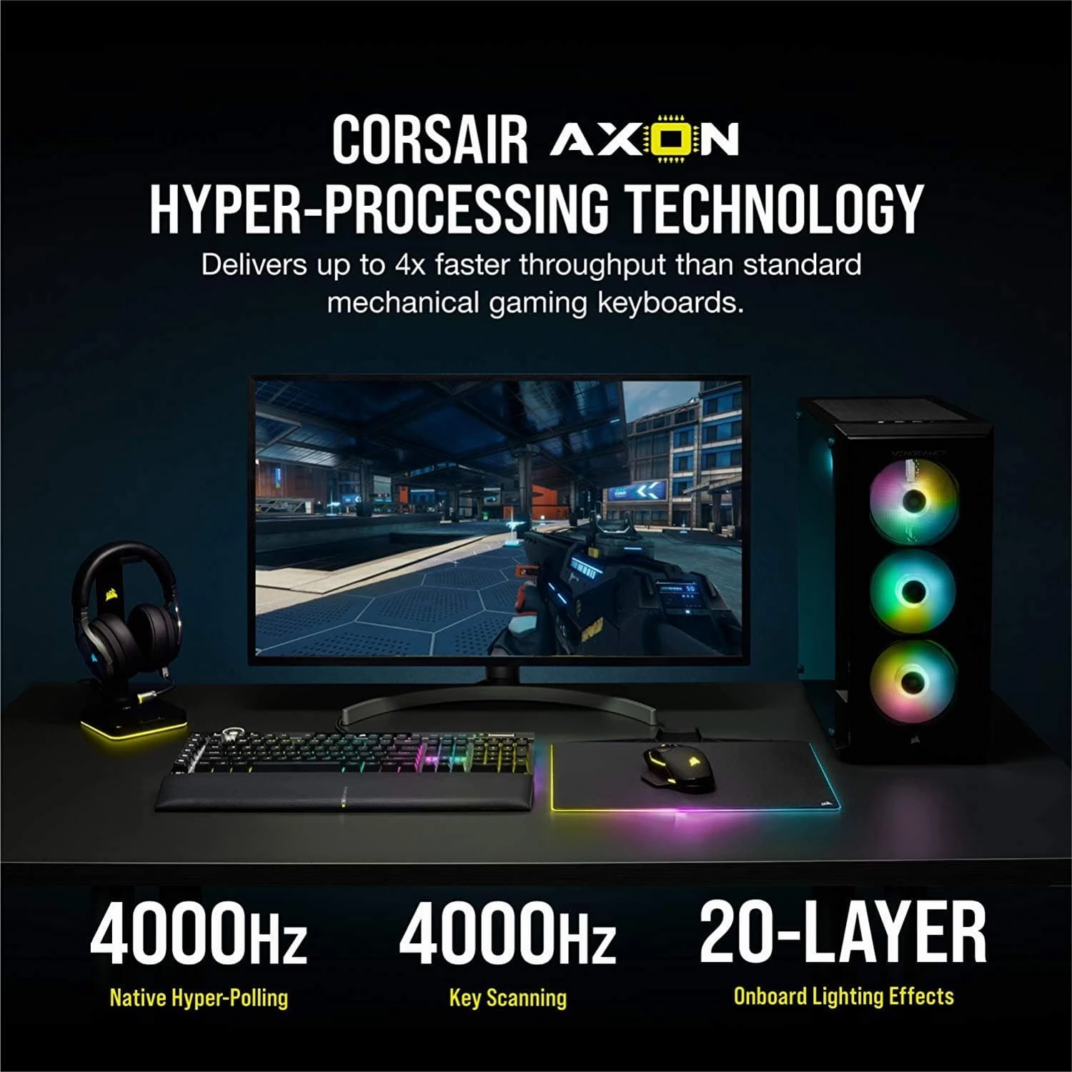 Corsair K100 RGB MX Speed Mechanical Gaming Keyboard