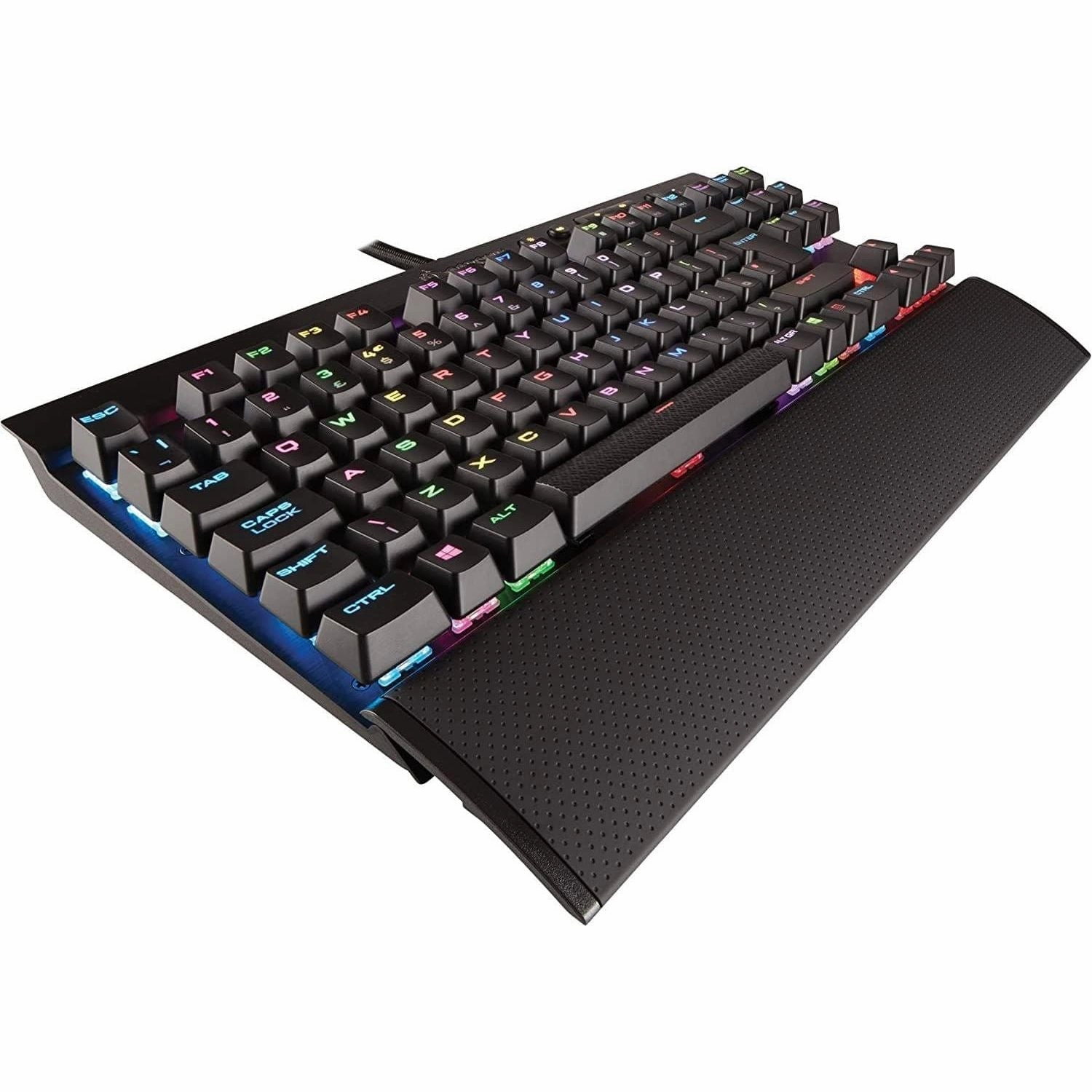 Corsair K65 RGB RAPIDFIRE Compact Mechanical Keyboard (CHERRY MX SPEED RGB, Aircraft-Grade Anodised Brushed Aluminium, 10 Keyless Design, Vibrant Multi-Colour LED Backlighting) QWERTY, Black