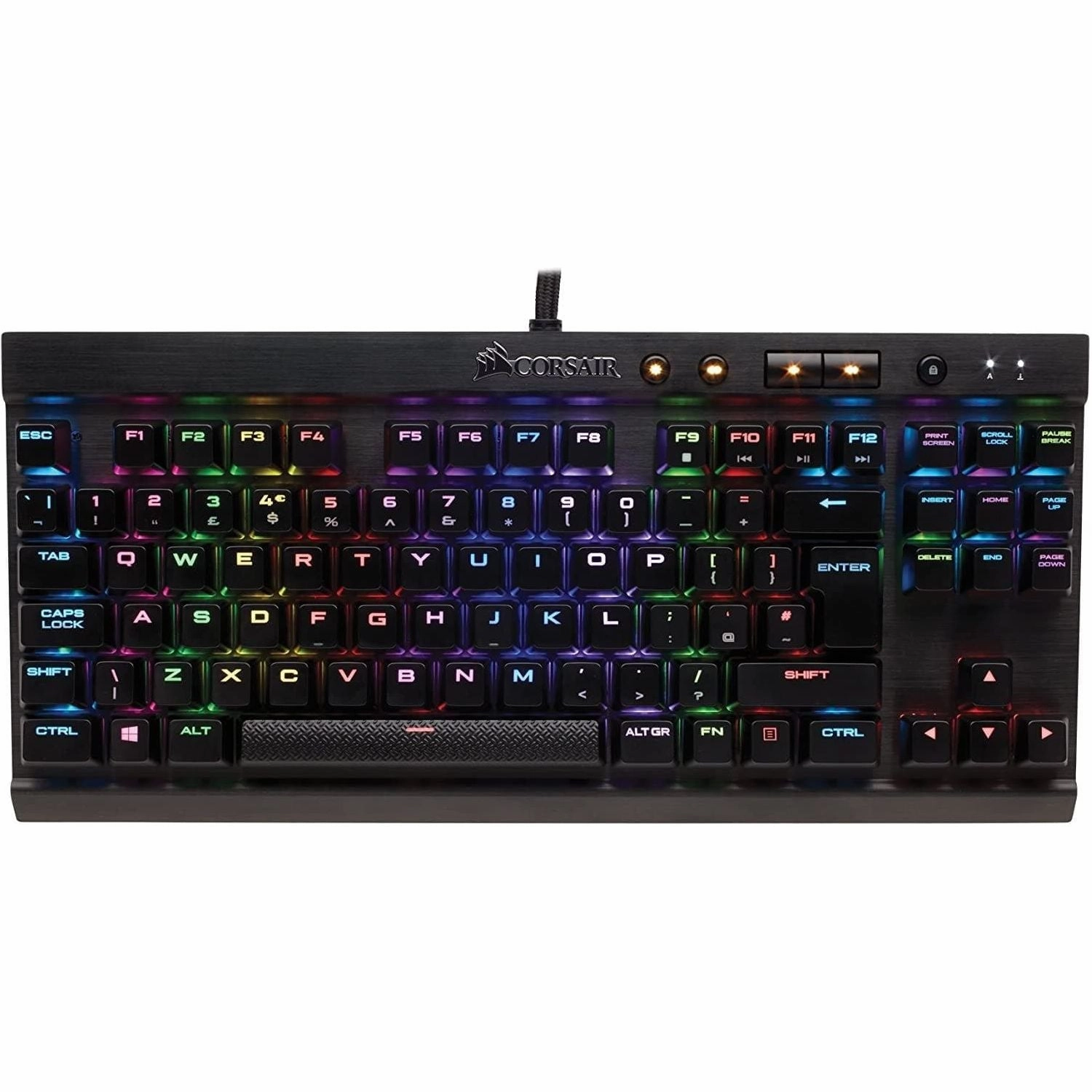 Corsair K65 RGB RAPIDFIRE Compact Mechanical Keyboard (CHERRY MX SPEED RGB, Aircraft-Grade Anodised Brushed Aluminium, 10 Keyless Design, Vibrant Multi-Colour LED Backlighting) QWERTY, Black