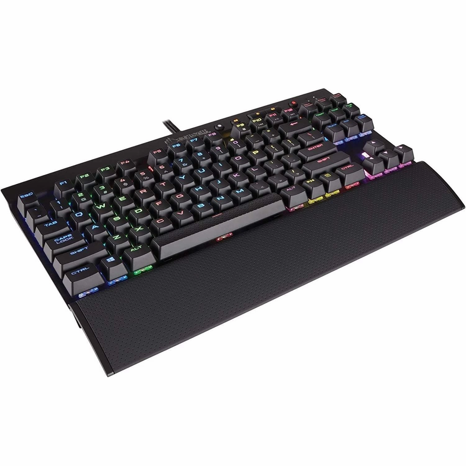 Corsair K65 RGB RAPIDFIRE Compact Mechanical Keyboard (CHERRY MX SPEED RGB, Aircraft-Grade Anodised Brushed Aluminium, 10 Keyless Design, Vibrant Multi-Colour LED Backlighting) QWERTY, Black