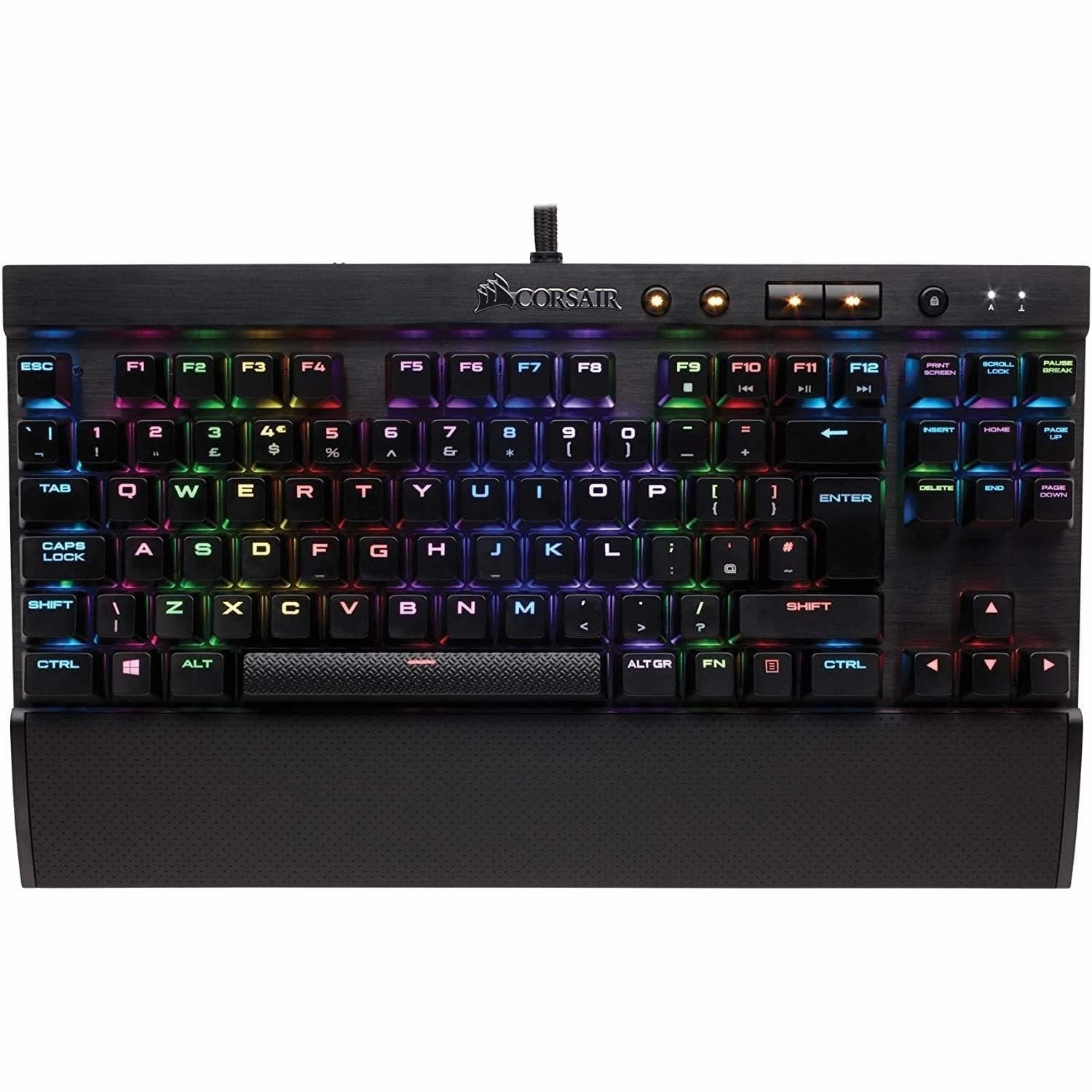 Corsair K65 RGB RAPIDFIRE Compact Mechanical Keyboard (CHERRY MX SPEED RGB, Aircraft-Grade Anodised Brushed Aluminium, 10 Keyless Design, Vibrant Multi-Colour LED Backlighting) QWERTY, Black computer accessories, buy computer parts, usb c hub for laptop