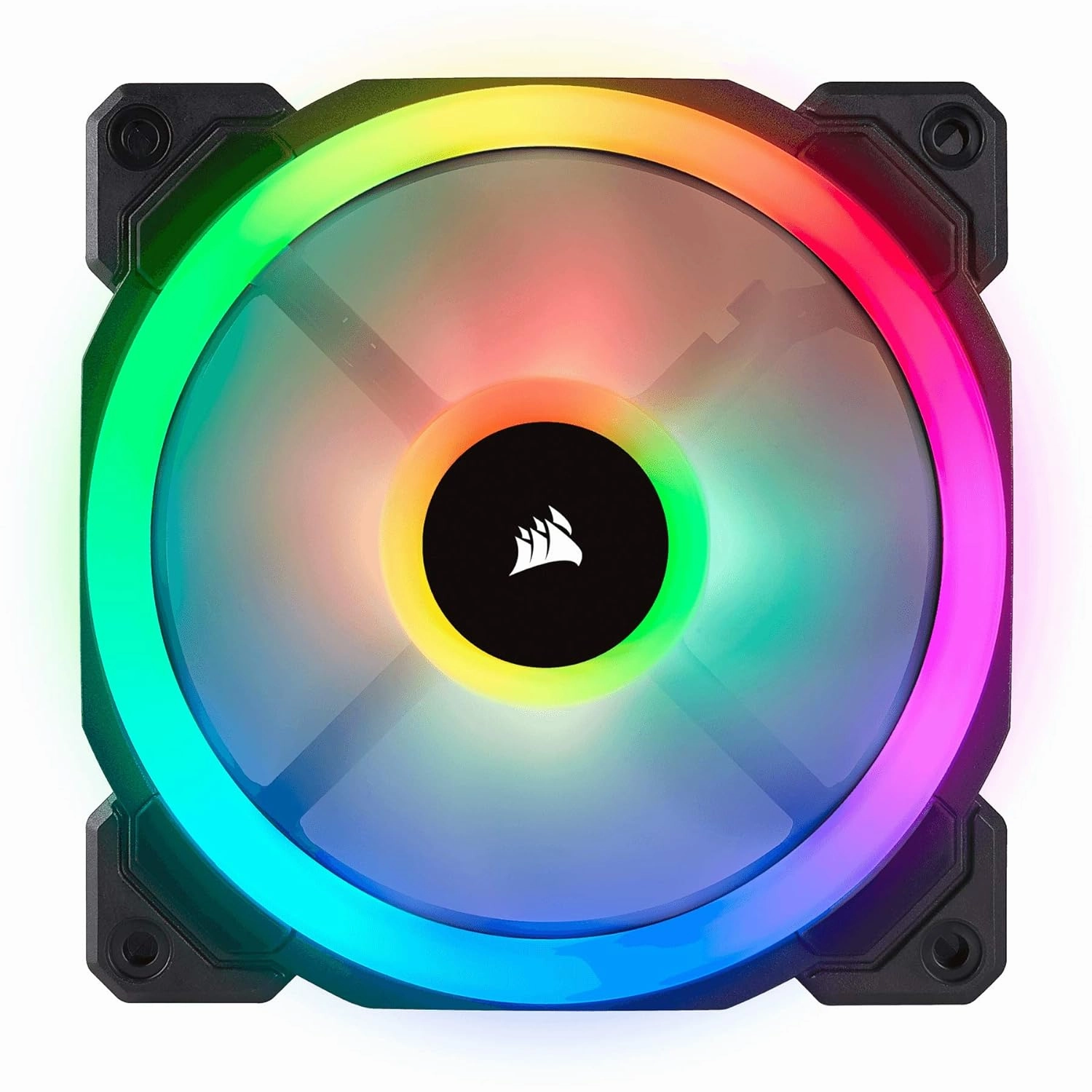 Corsair LL120 RGB 120mm Dual Light Loop PWM RGB Fan C Single Fan, Black