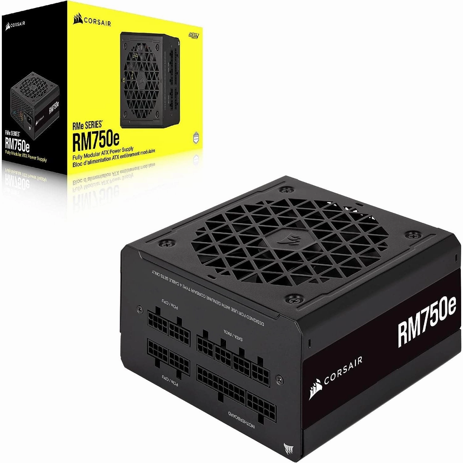 Corsair RM750e (2023) Fully Modular Low-Noise ATX Power Supply - ATX 3.0 & PCIe 5.0 Compliant - 105C-Rated Capacitors - Black
