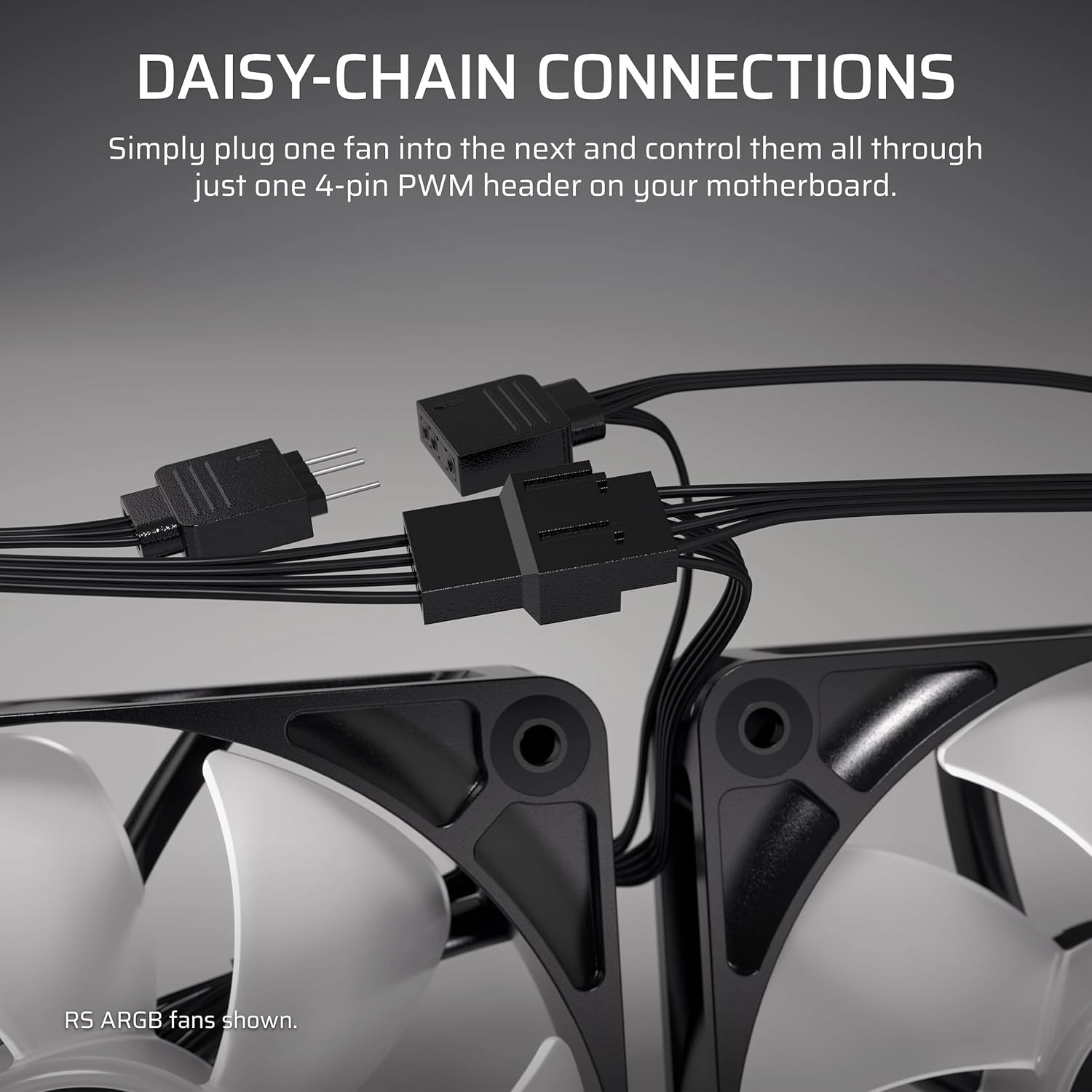 Corsair RS120 120mm PWM Fan C Daisy-Chain Connection, Low Noise, Magnetic Dome Bearing C Single Pack, Black