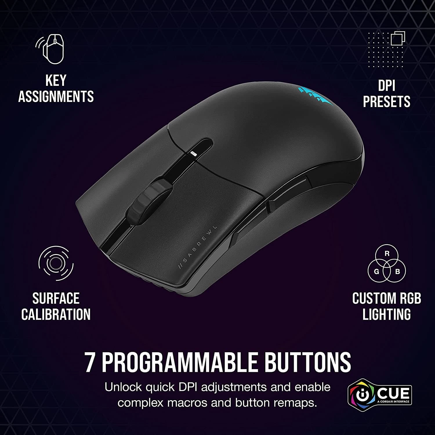 Corsair SABRE RGB PRO WIRELESS CHAMPION SERIES - Black