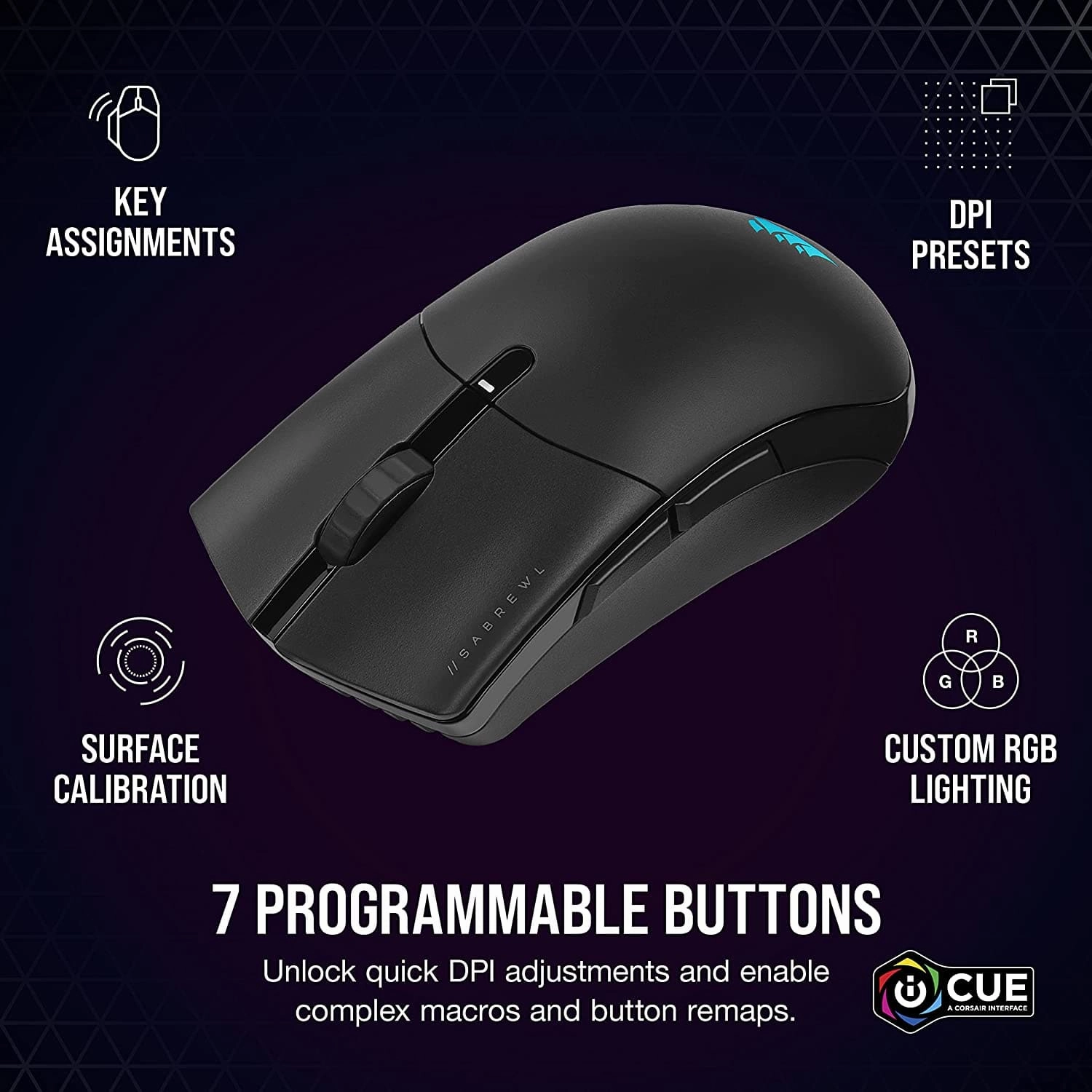 Corsair SABRE RGB PRO WIRELESS CHAMPION SERIES - Black