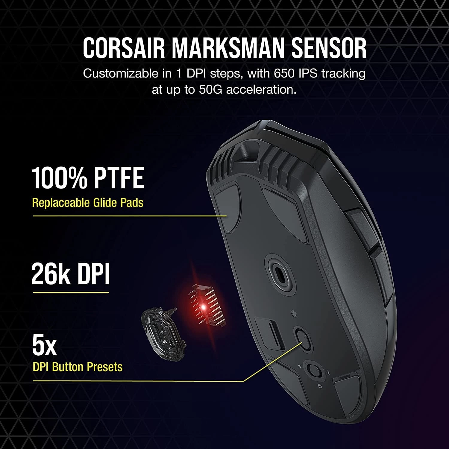 Corsair SABRE RGB PRO WIRELESS CHAMPION SERIES - Black