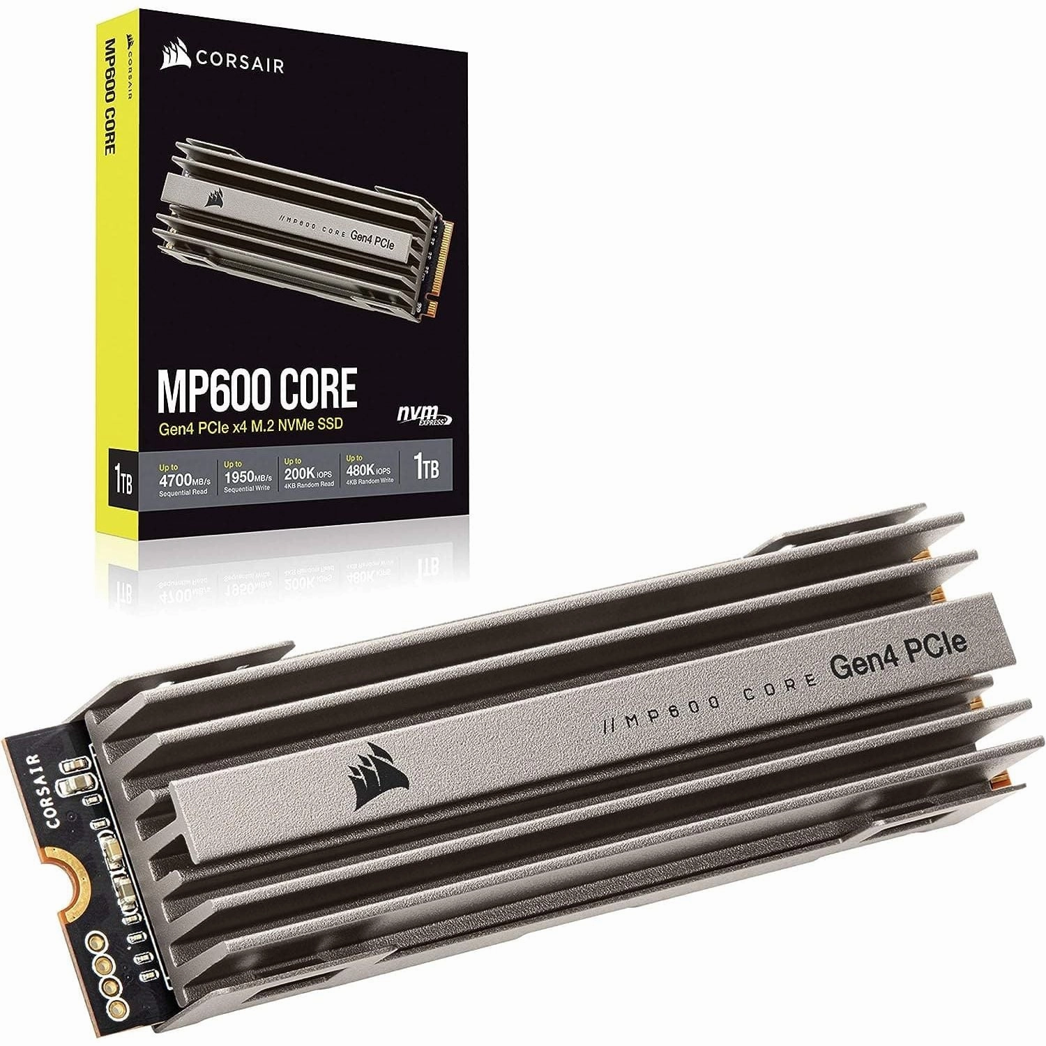 Corsair SSD MP600 CORE 1TB M.2 NVMe PCIe x4 Gen4 Up to 4,700MB/s Sequential Read 1,950MB/s Sequential Write Speeds, High-Speed I