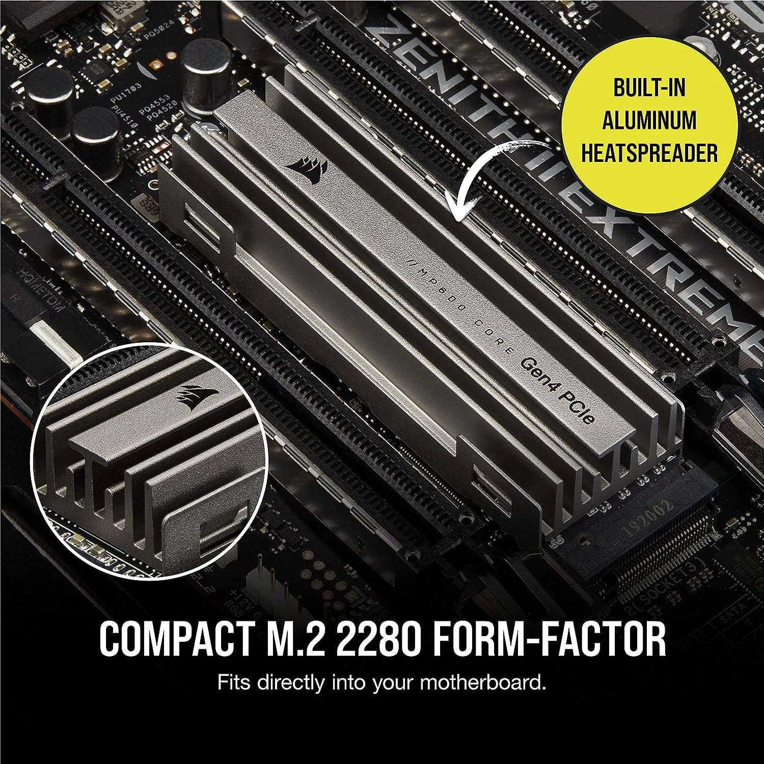 Corsair SSD MP600 CORE 1TB M.2 NVMe PCIe x4 Gen4 Up to 4,700MB/s Sequential Read 1,950MB/s Sequential Write Speeds, High-Speed I