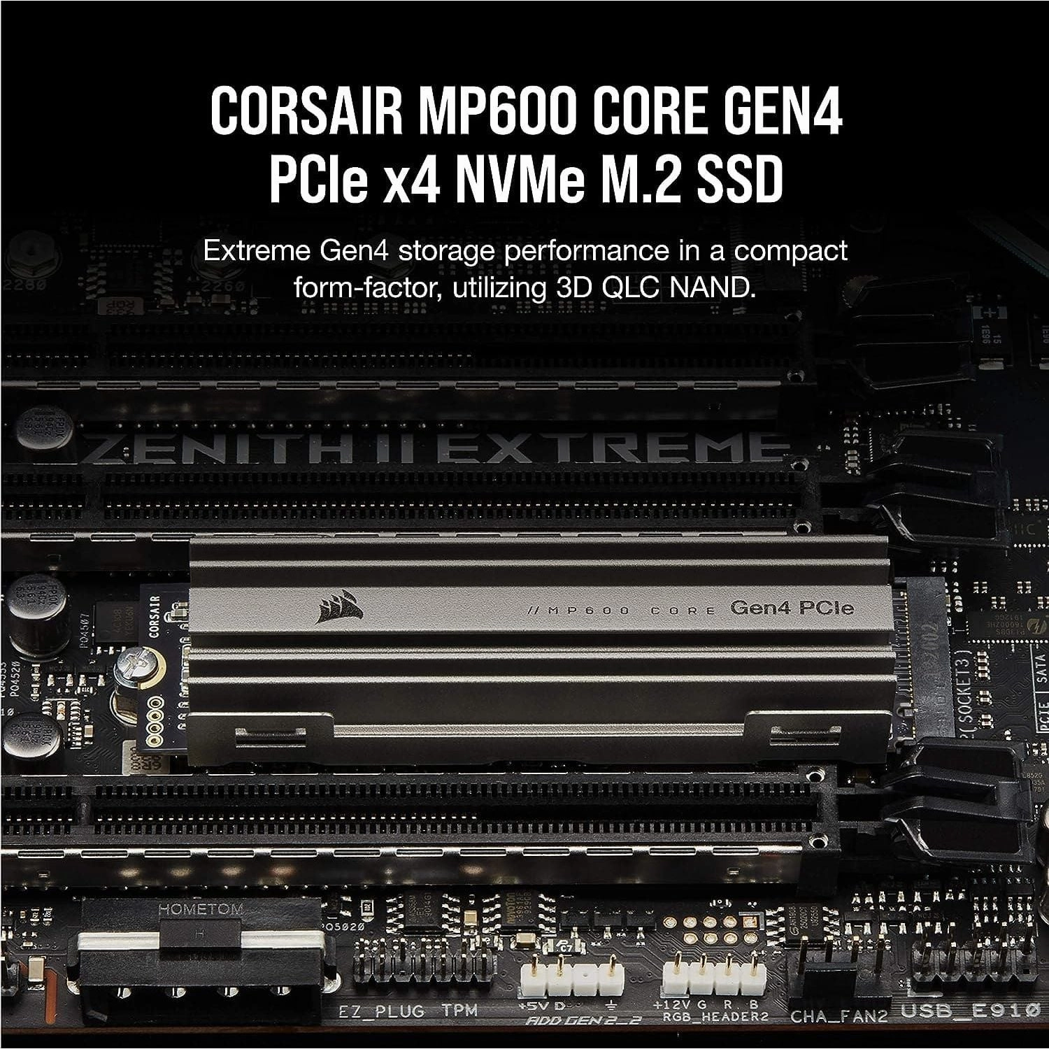 Corsair SSD MP600 CORE 1TB M.2 NVMe PCIe x4 Gen4 Up to 4,700MB/s Sequential Read 1,950MB/s Sequential Write Speeds, High-Speed I