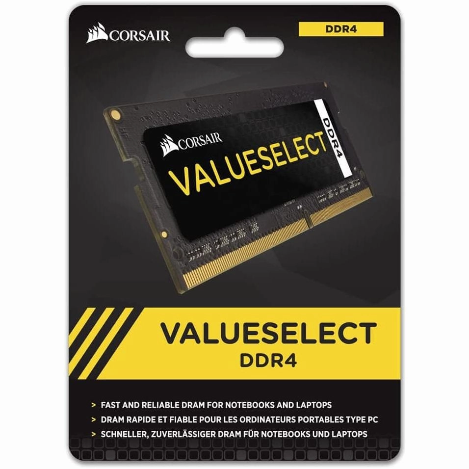 Corsair Value Select SODIMM 16GB (2x8GB) DDR4 2133MHz C15 Memory for Laptop/Notebooks - Black