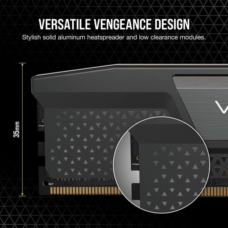 Corsair VENGEANCE DDR5 RAM 16GB (2x8GB) 5200MHz CL40 Intel XMP iCUE Compatible Computer Memory - Black (CMK16GX5M2B5200C40)