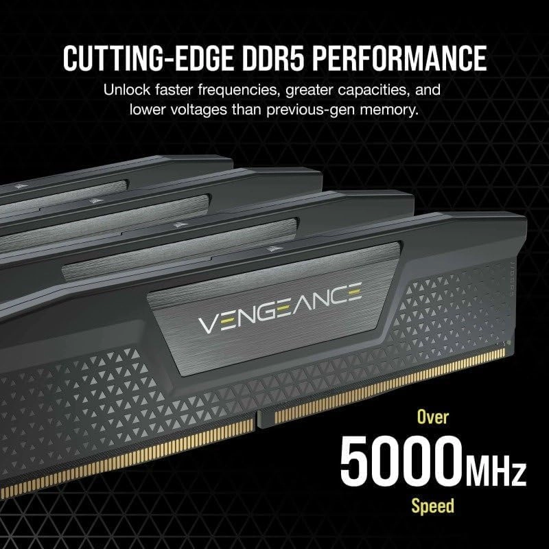 Corsair VENGEANCE DDR5 RAM 16GB (2x8GB) 5200MHz CL40 Intel XMP iCUE Compatible Computer Memory - Black (CMK16GX5M2B5200C40)