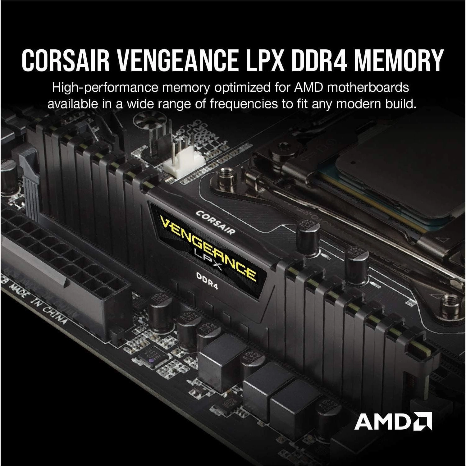 Corsair VENGEANCE LPX DDR4 16GB (2x8GB) 3200MHz CL16 RAM, Intel XMP 2.0 - Black