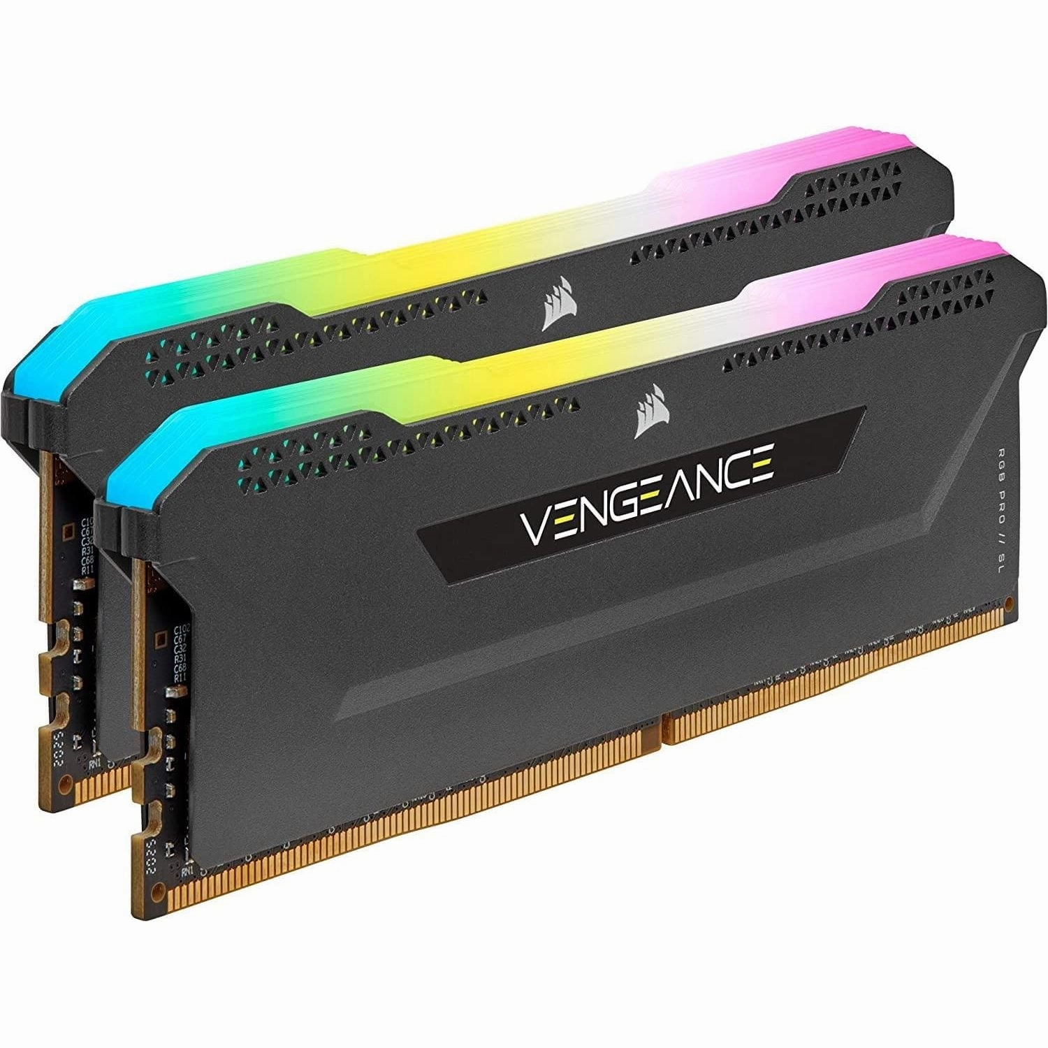 Corsair Vengeance RGB PRO SL 16 GB (2x8 GB) DDR4 3600 MHz C18, Illuminated Desktop Memory Kit (10 Individually Addressable RGB LEDs, Optimised for Bandwidth and Response Times), Black
