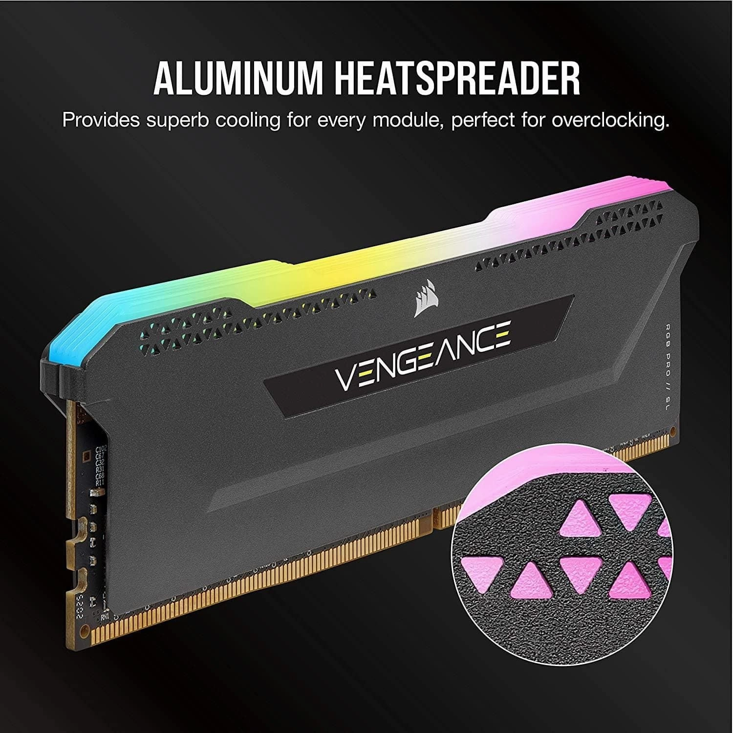 Corsair Vengeance RGB PRO SL 16 GB (2x8 GB) DDR4 3600 MHz C18, Illuminated Desktop Memory Kit (10 Individually Addressable RGB LEDs, Optimised for Bandwidth and Response Times), Black