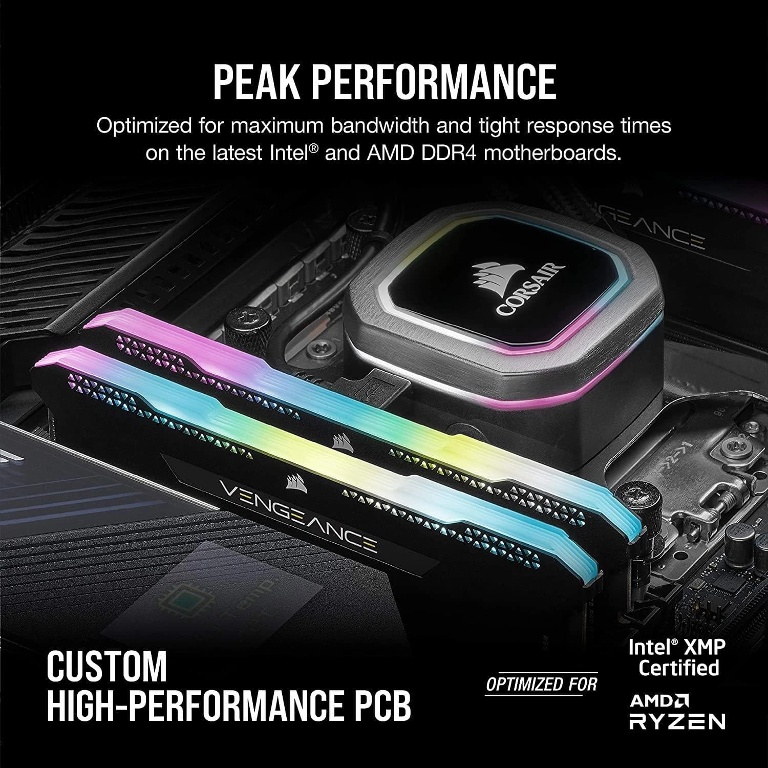 Corsair Vengeance RGB PRO SL 16 GB (2x8 GB) DDR4 3600 MHz C18, Illuminated Desktop Memory Kit (10 Individually Addressable RGB LEDs, Optimised for Bandwidth and Response Times), Black