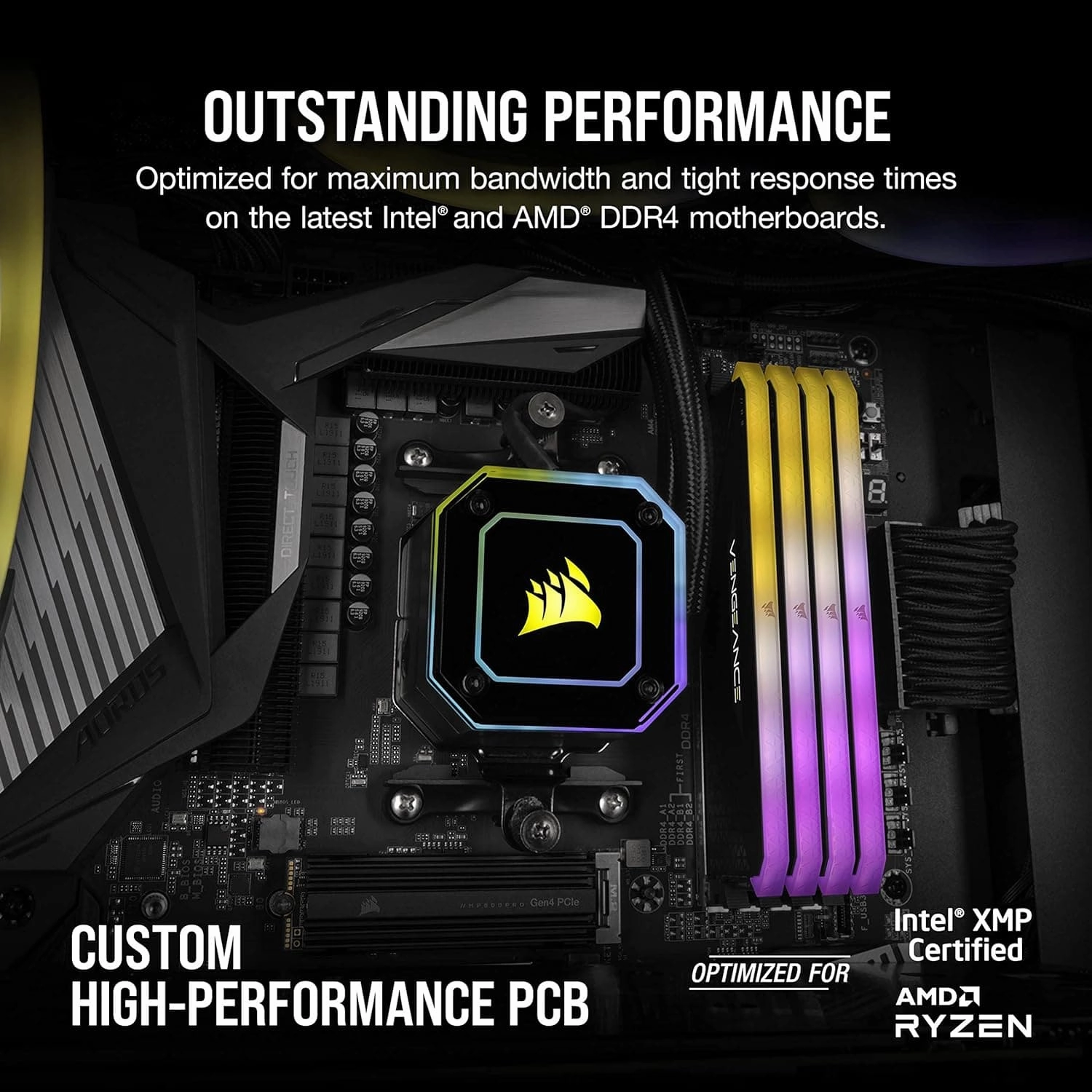 Corsair VENGEANCE RGB RS DDR4 RAM 8GB (1x8GB) 3200MHz CL16 Intel XMP 2.0 AMD Ryzen iCUE Compatible Computer Memory - Black (CMG8GX4M1E3200C16)