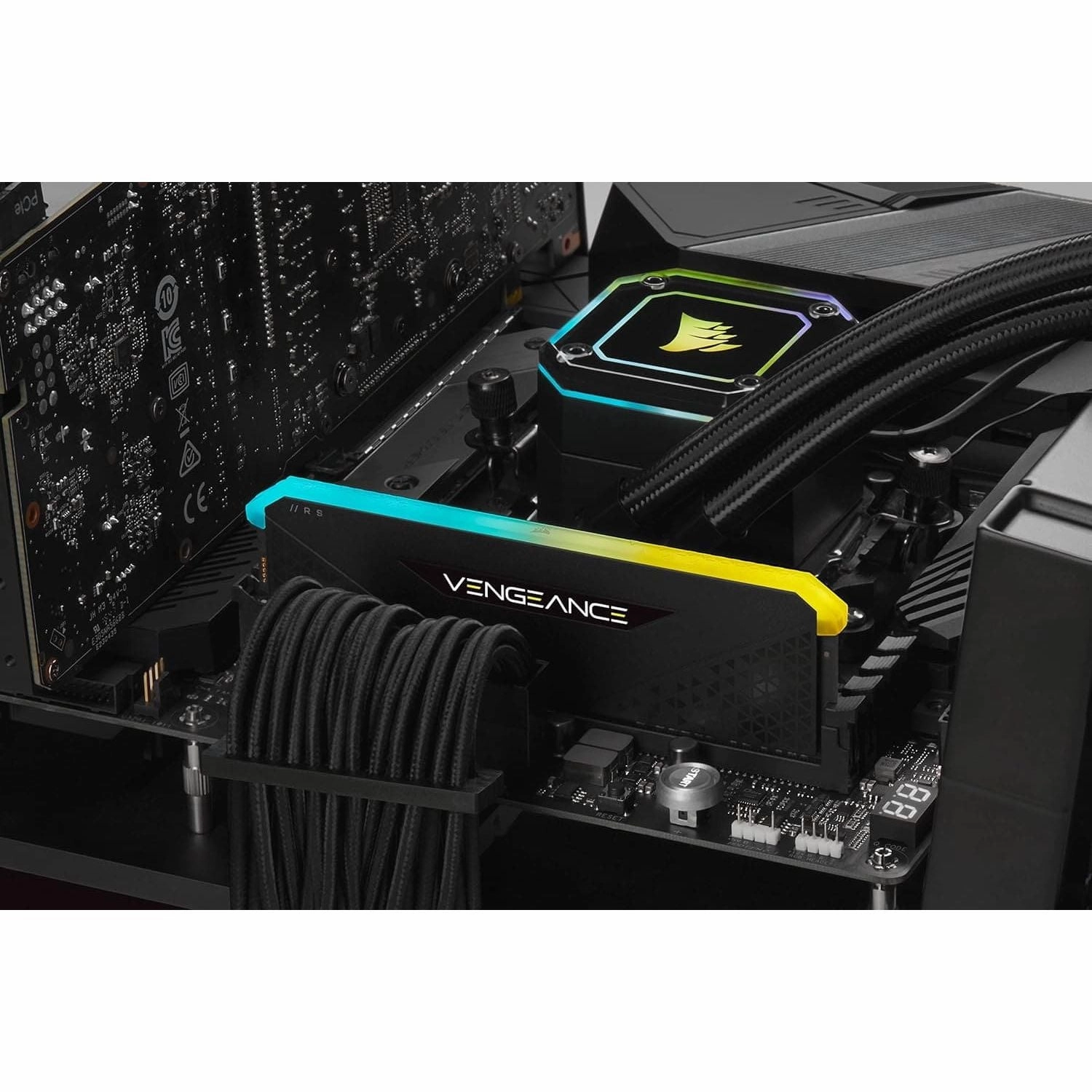 Corsair VENGEANCE RGB RS DDR4 RAM 8GB (1x8GB) 3200MHz CL16 Intel XMP 2.0 AMD Ryzen iCUE Compatible Computer Memory - Black (CMG8GX4M1E3200C16)