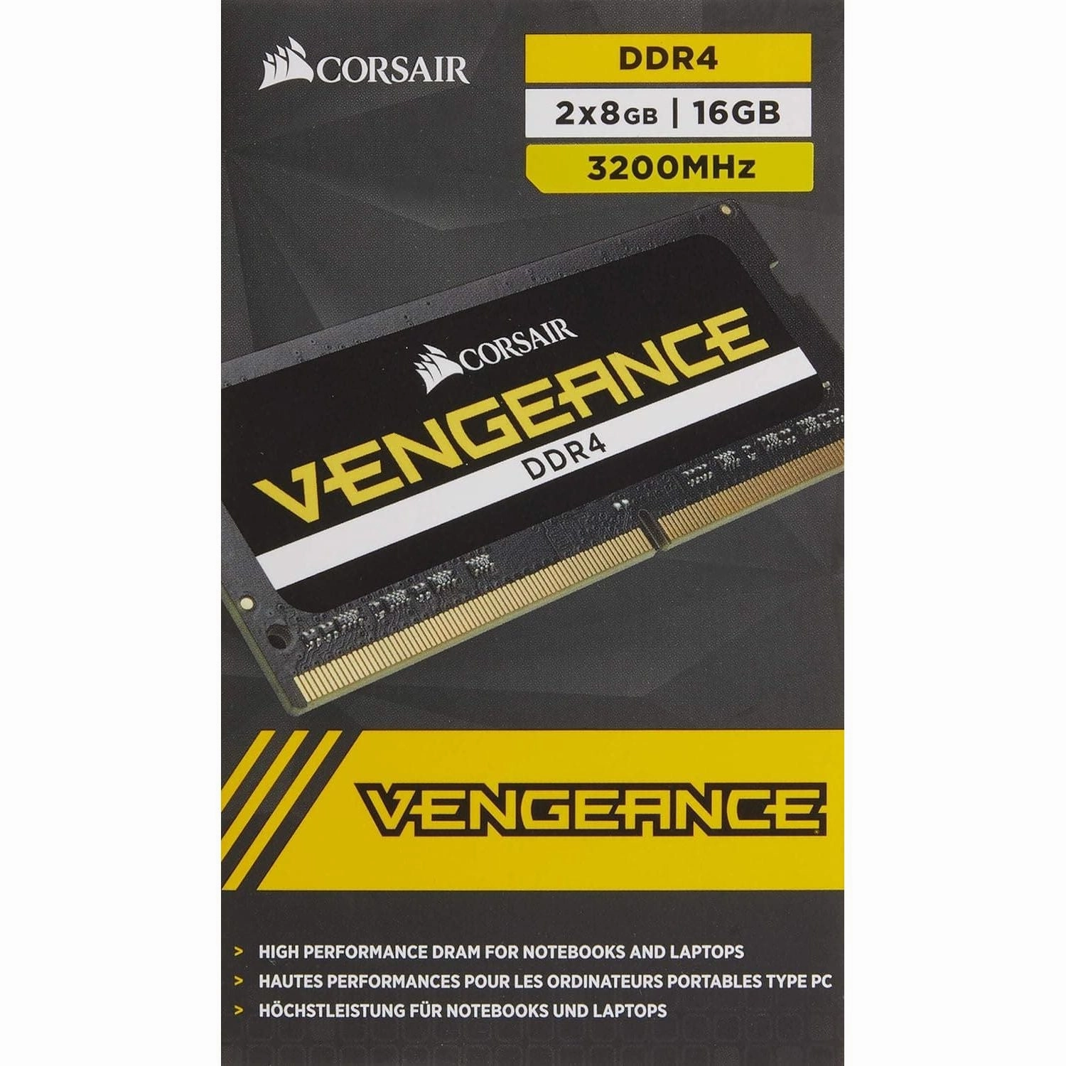 Corsair Vengeance SODIMM 16GB (2x8GB) DDR4 3200MHz CL22 Memory for Laptop/Notebooks (Intel 6th Generation Intel Core i5 and i7 Processor Support) Black