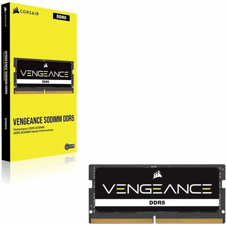 CORSAIR VENGEANCE SODIMM DDR5 RAM 16GB (1x16GB) 4800MHz CL40 Intel XMP iCUE Compatible Computer Memory - Black (CMSX16GX5M1A4800C40)