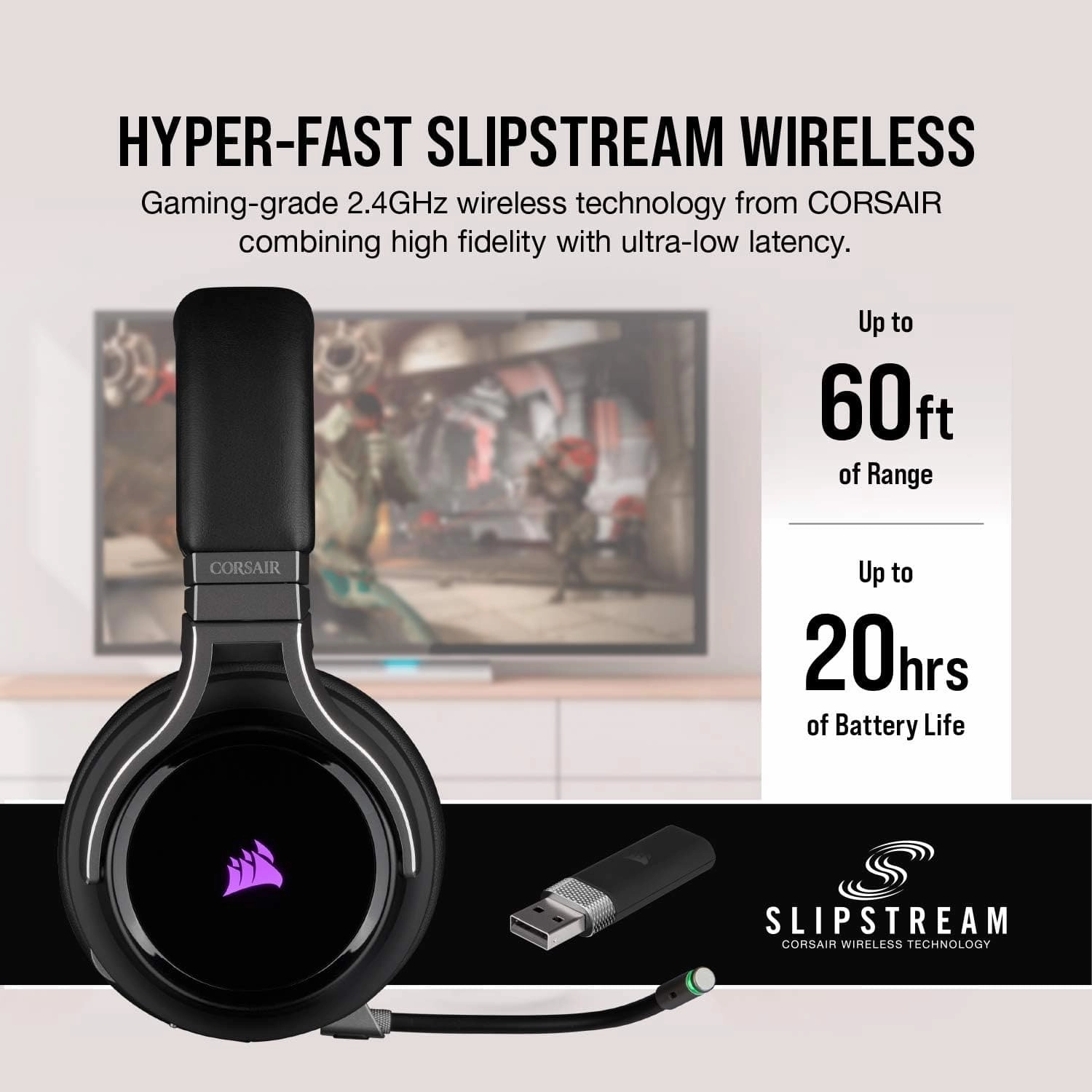 CORSAIR Virtuoso RGB Wireless 7.1 Gaming Headset - Black
