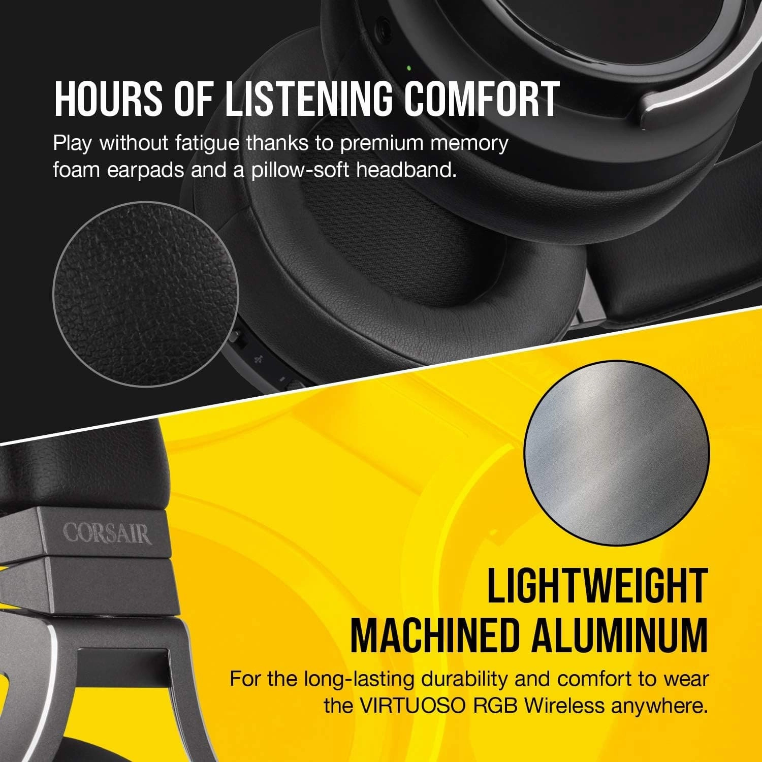 CORSAIR Virtuoso RGB Wireless 7.1 Gaming Headset - Black