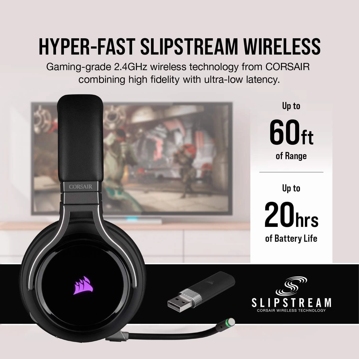 CORSAIR Virtuoso RGB Wireless 7.1 Gaming Headset - Black