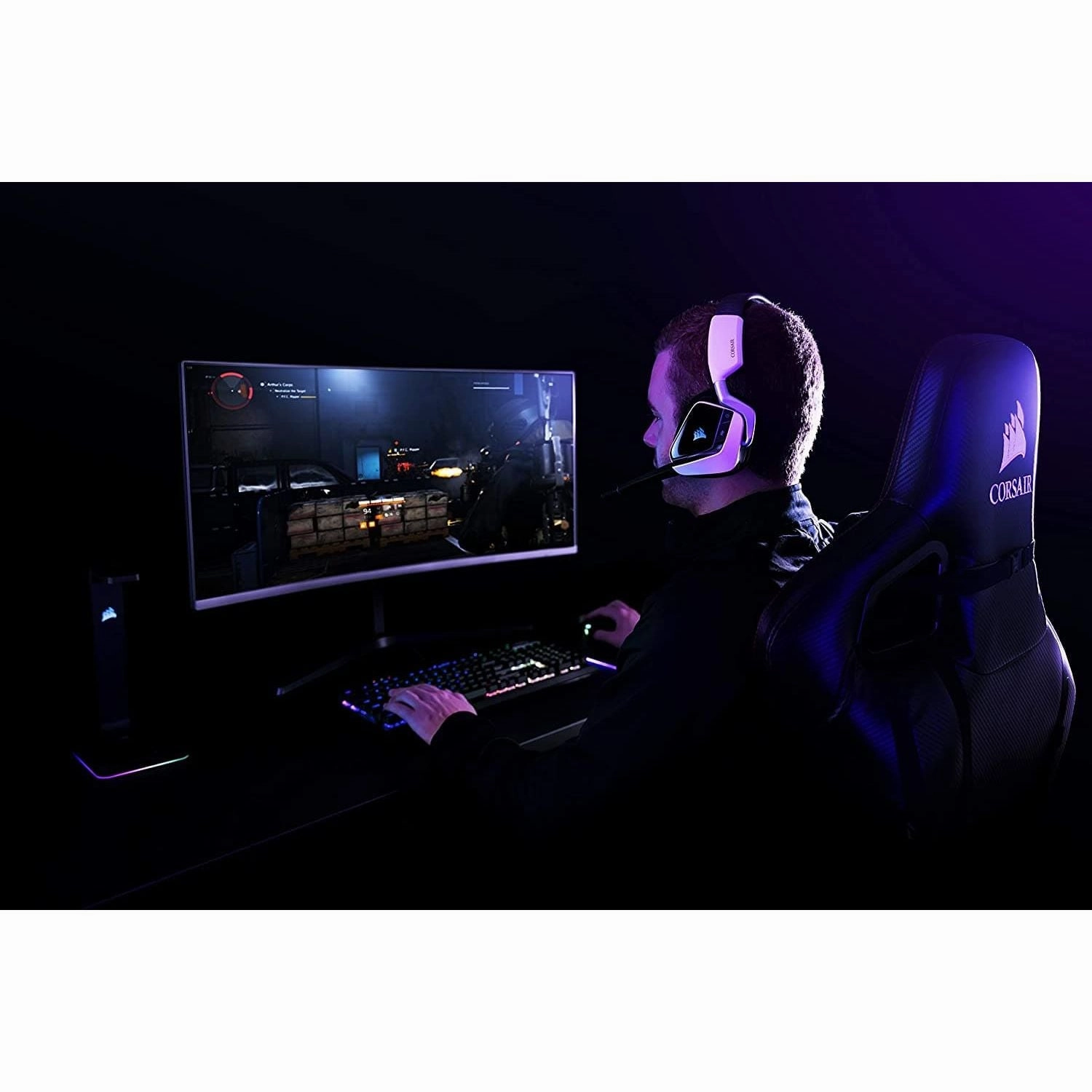 Corsair VOID ELITE RGB Gaming Headset (7.1 Surround Sound) - White