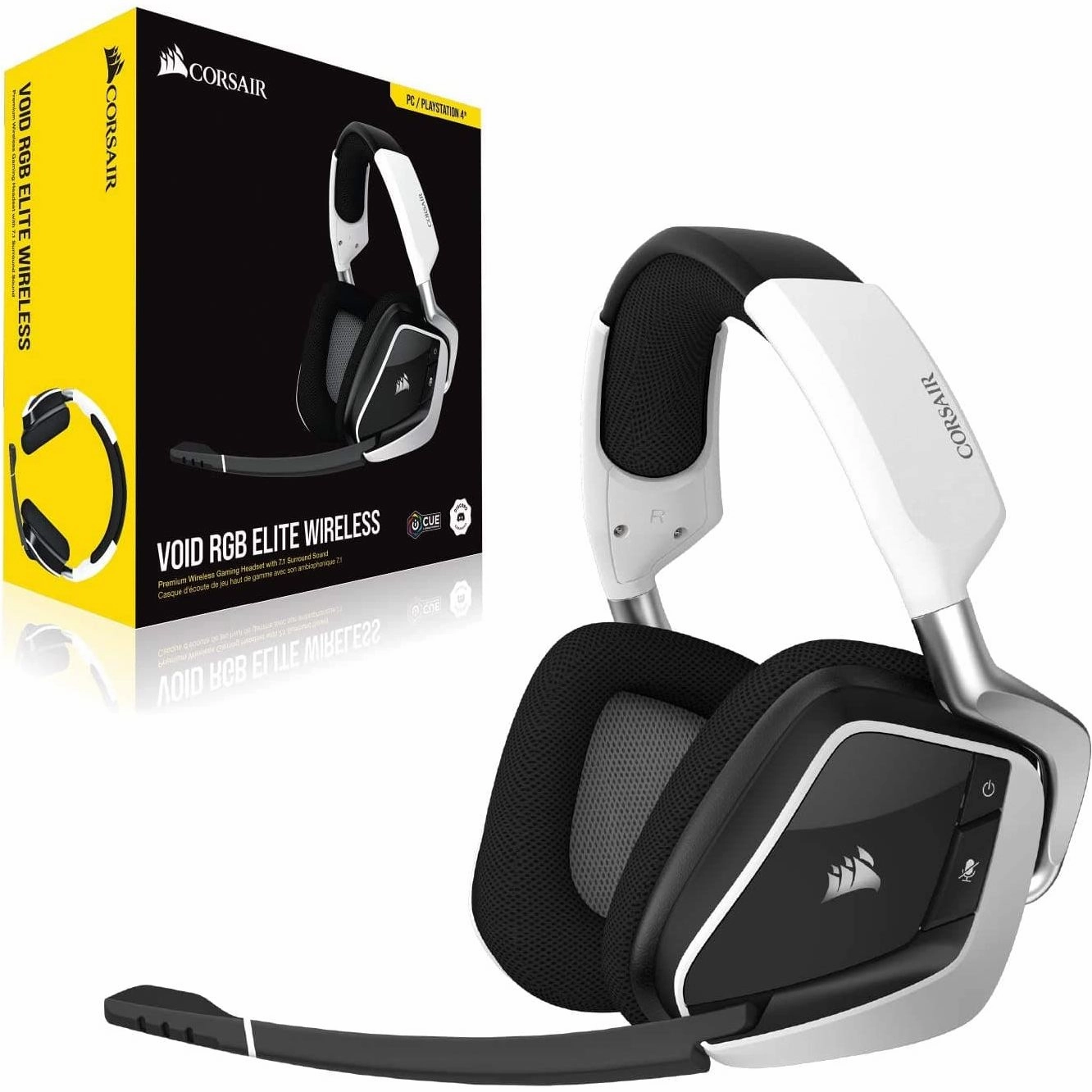 Corsair VOID ELITE RGB Gaming Headset (7.1 Surround Sound) - White